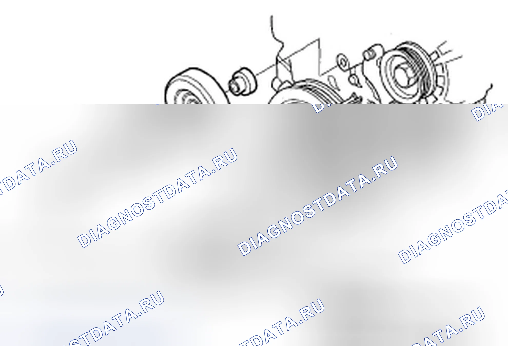 Рис. 4: Замена водяного насоса. Honda Fit I