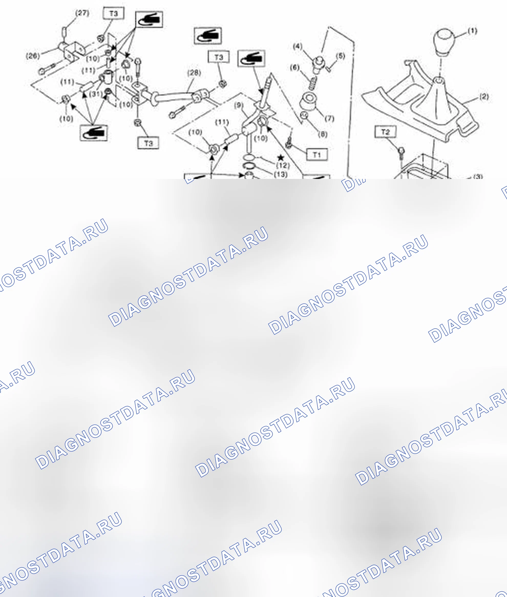 Рис. 4: 6MT РЫЧАГ ПЕРЕКЛЮЧЕНИЯ ПЕРЕДАЧ. Subaru Impreza GD/GC/GG рестайлинг 2