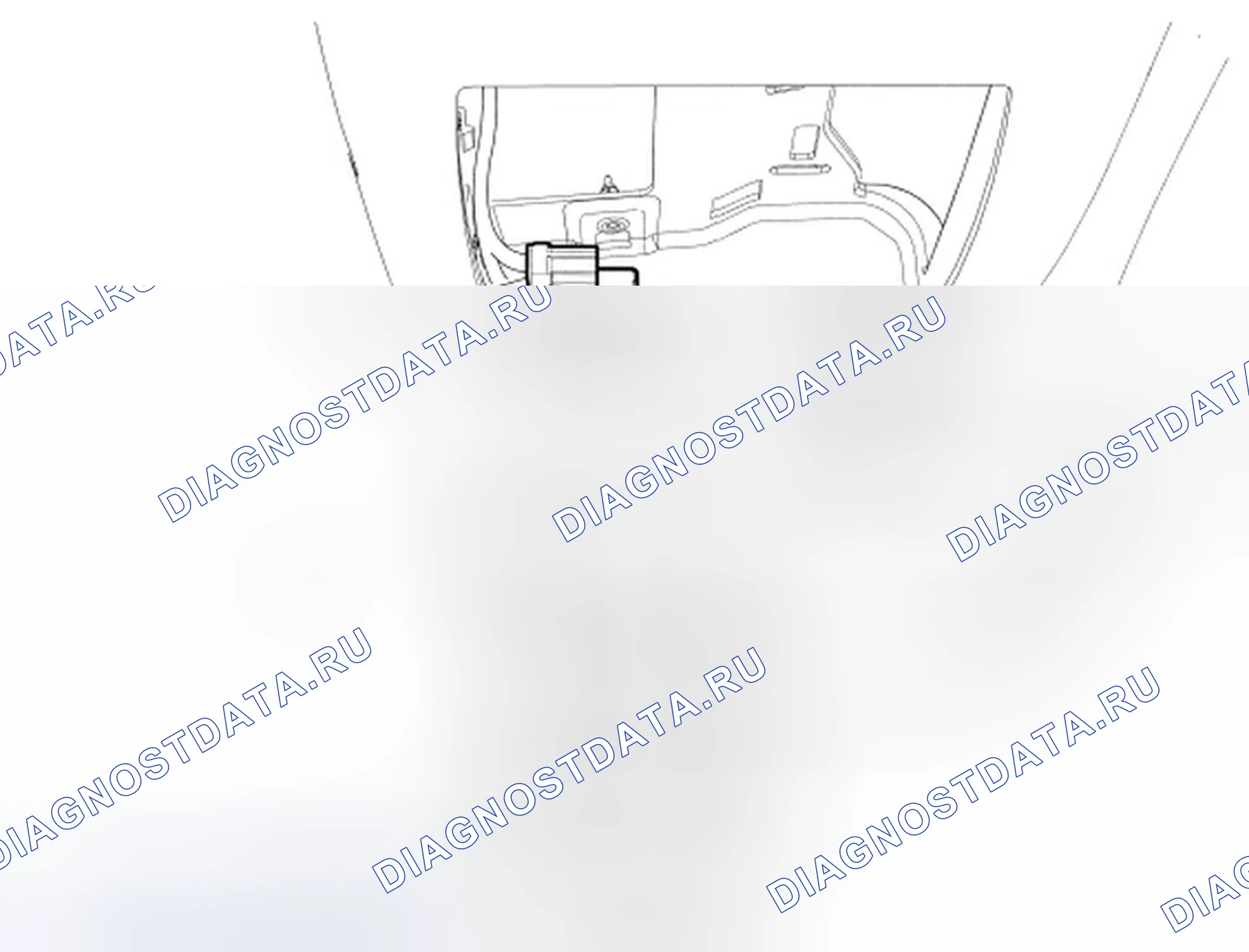 Рис. 36: Передняя внутренняя лампа. Ford Flex I