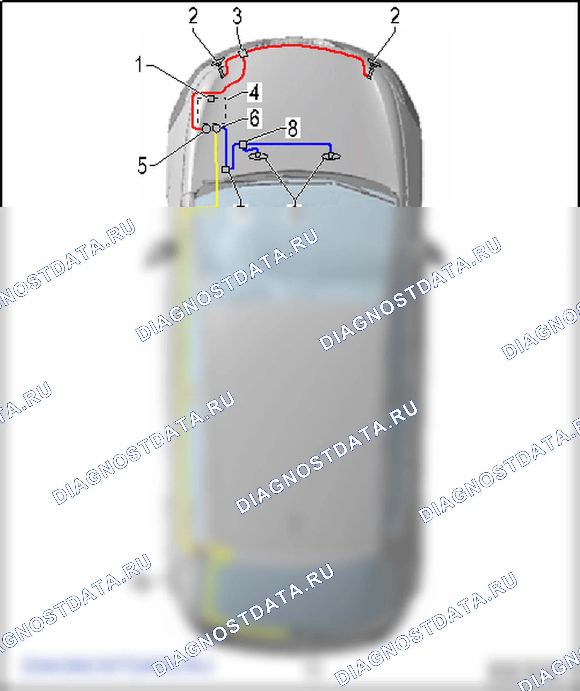 Прокладка и соединения трубопроводов омывателей. SEAT Ibiza IV