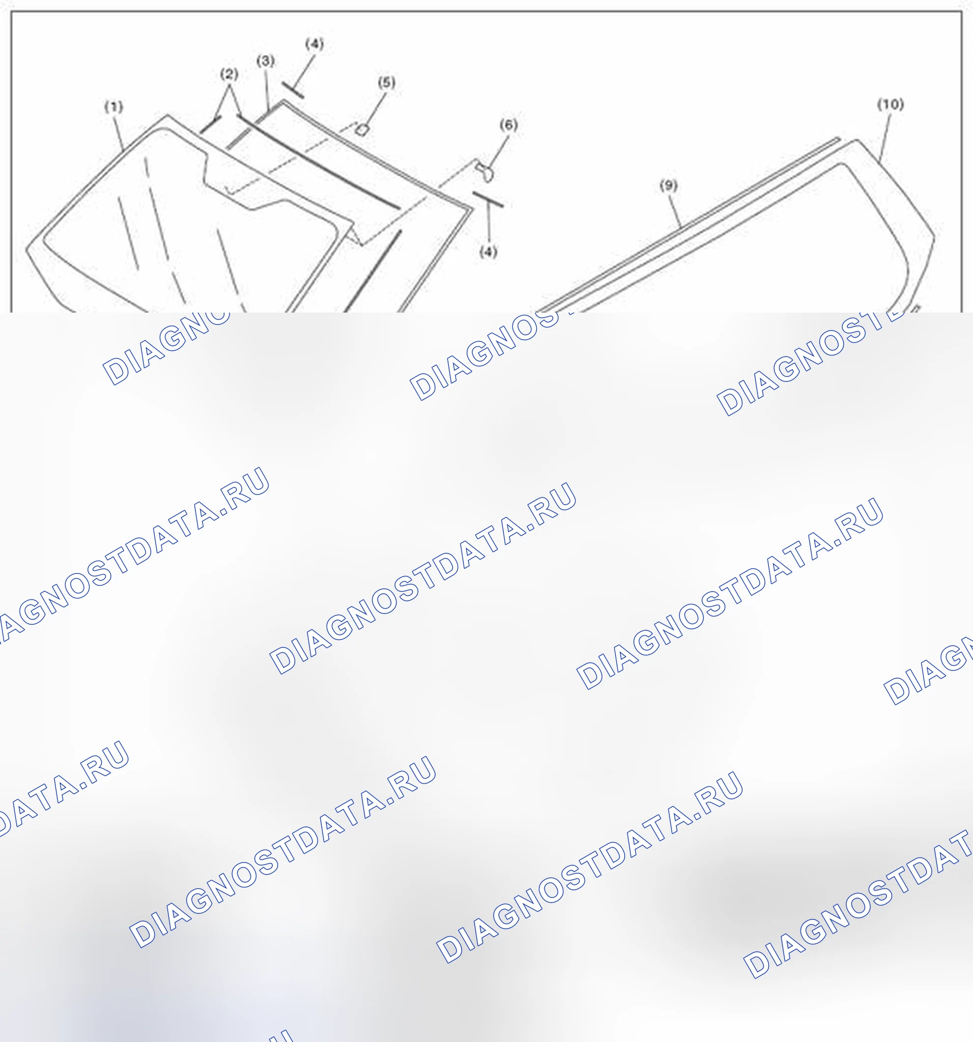 Рис. 11: ФИКСИРОВАННОЕ СТЕКЛО (МОДЕЛЬ С 5 ДВЕРЯМИ / МОДЕЛЬ XV). Subaru Impreza GK