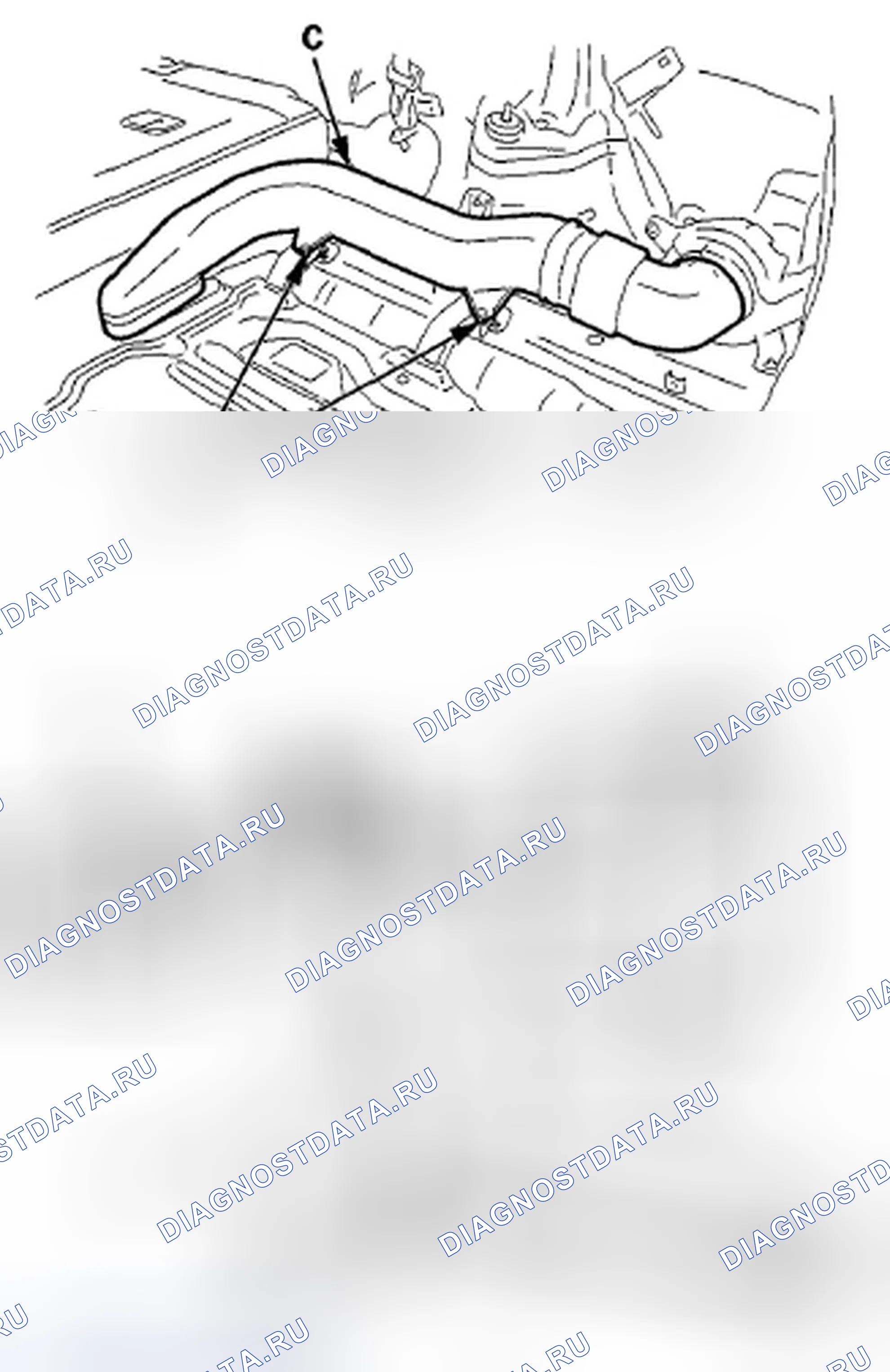 Рис. 189: Демонтаж / монтаж воздуховода модуля IPU. Honda Insight ZE2