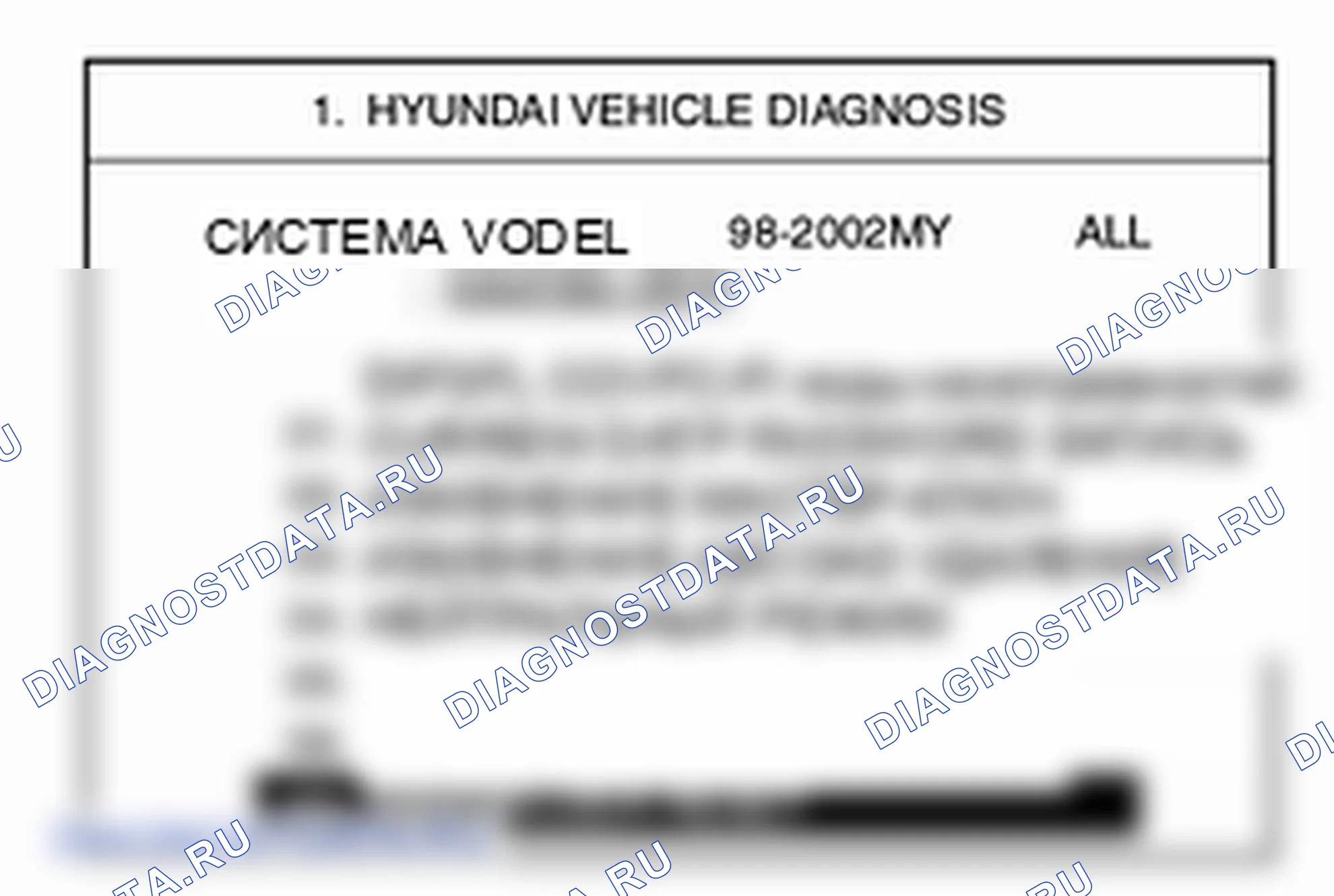 Проверка системы блока управления иммобилайзером. Hyundai H-1 A1