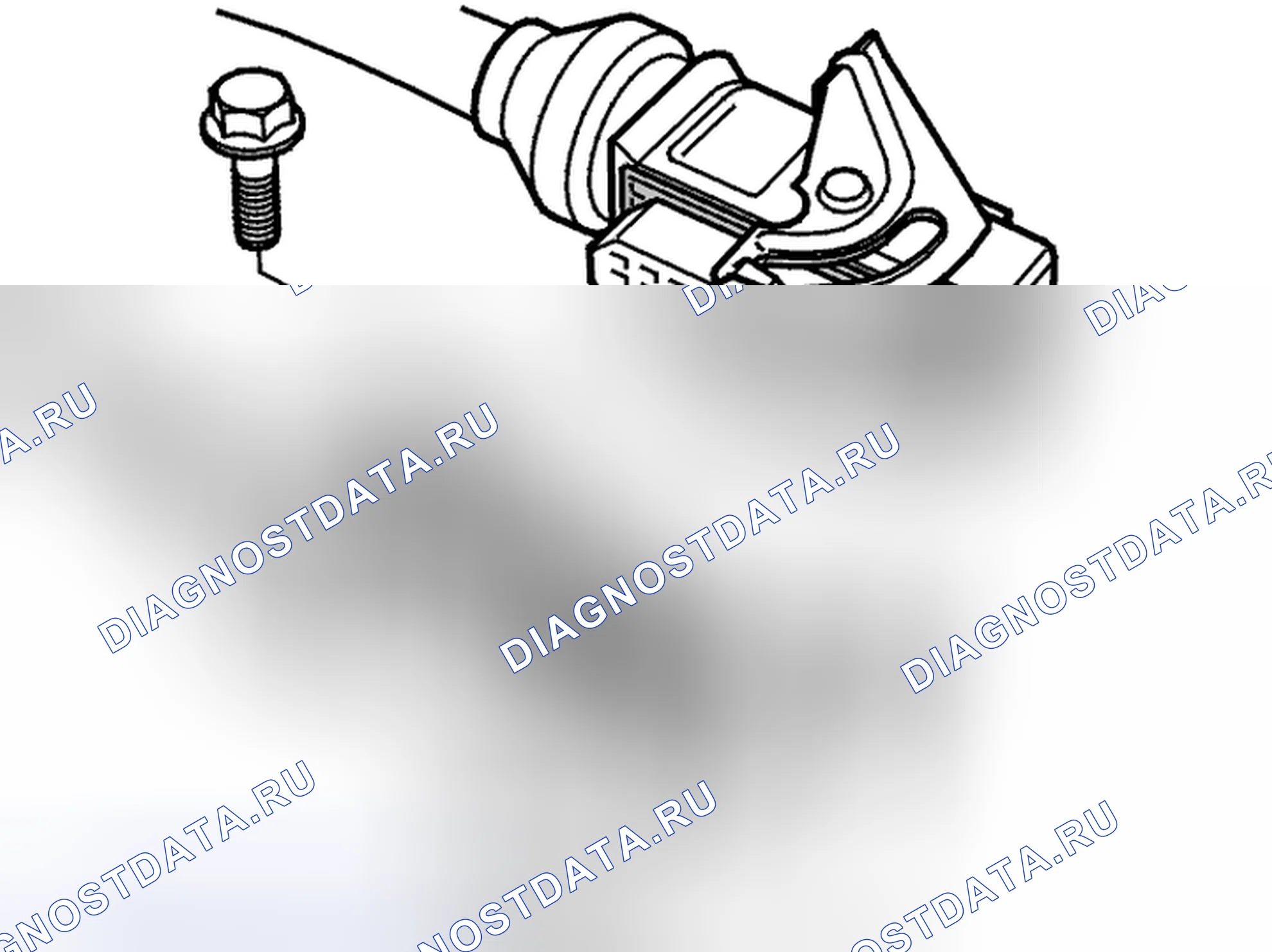 Рис. 2595: Подключение разъема к трансмиссии. Volvo V70 II