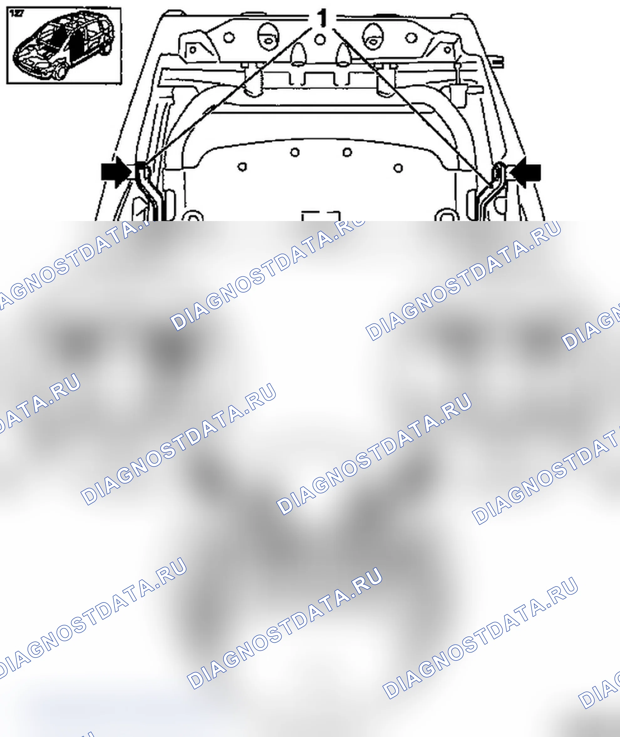 Демонтаж и установка опорной петли активного подголовника. Opel Combo C