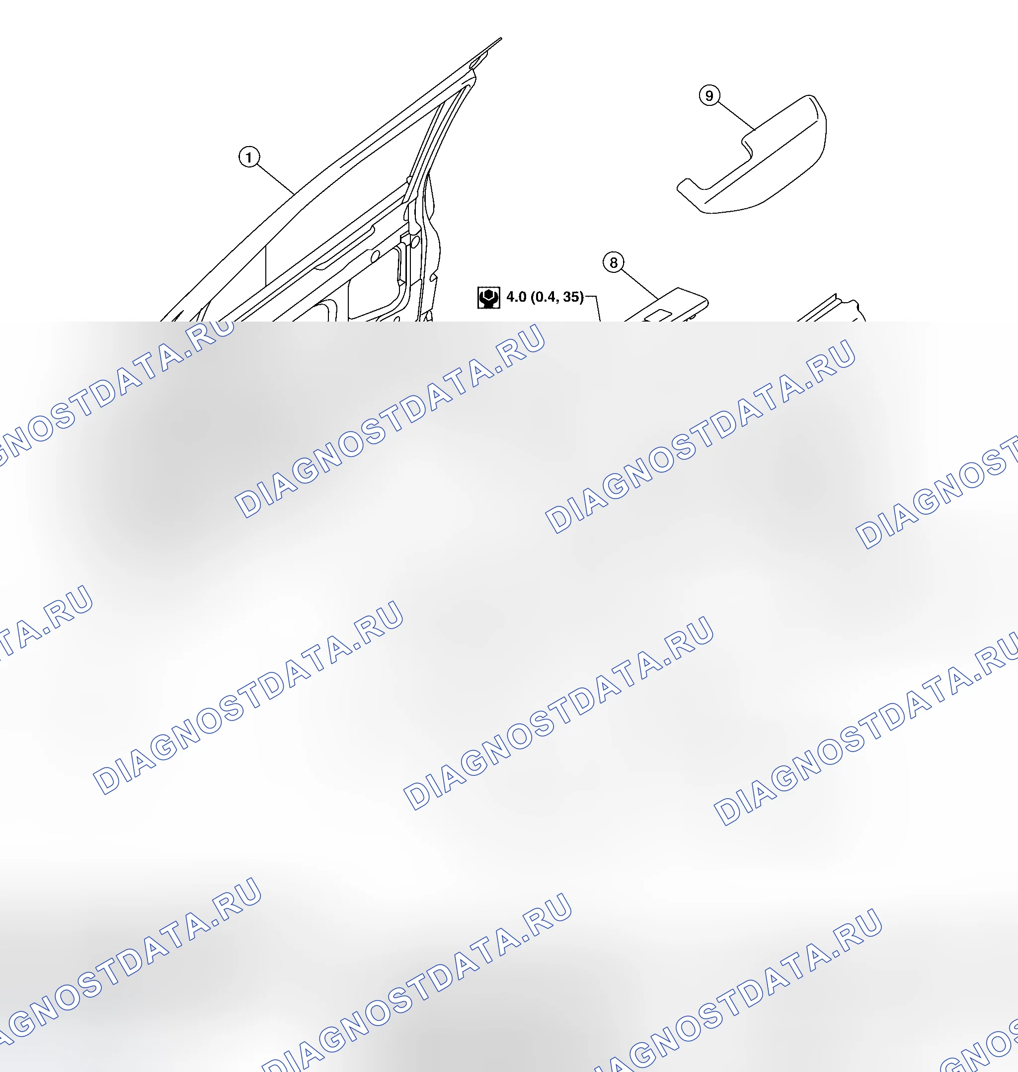 Рис. 14: ПЕРЕДНЯЯ ДВЕРЬ. Honda Odyssey I