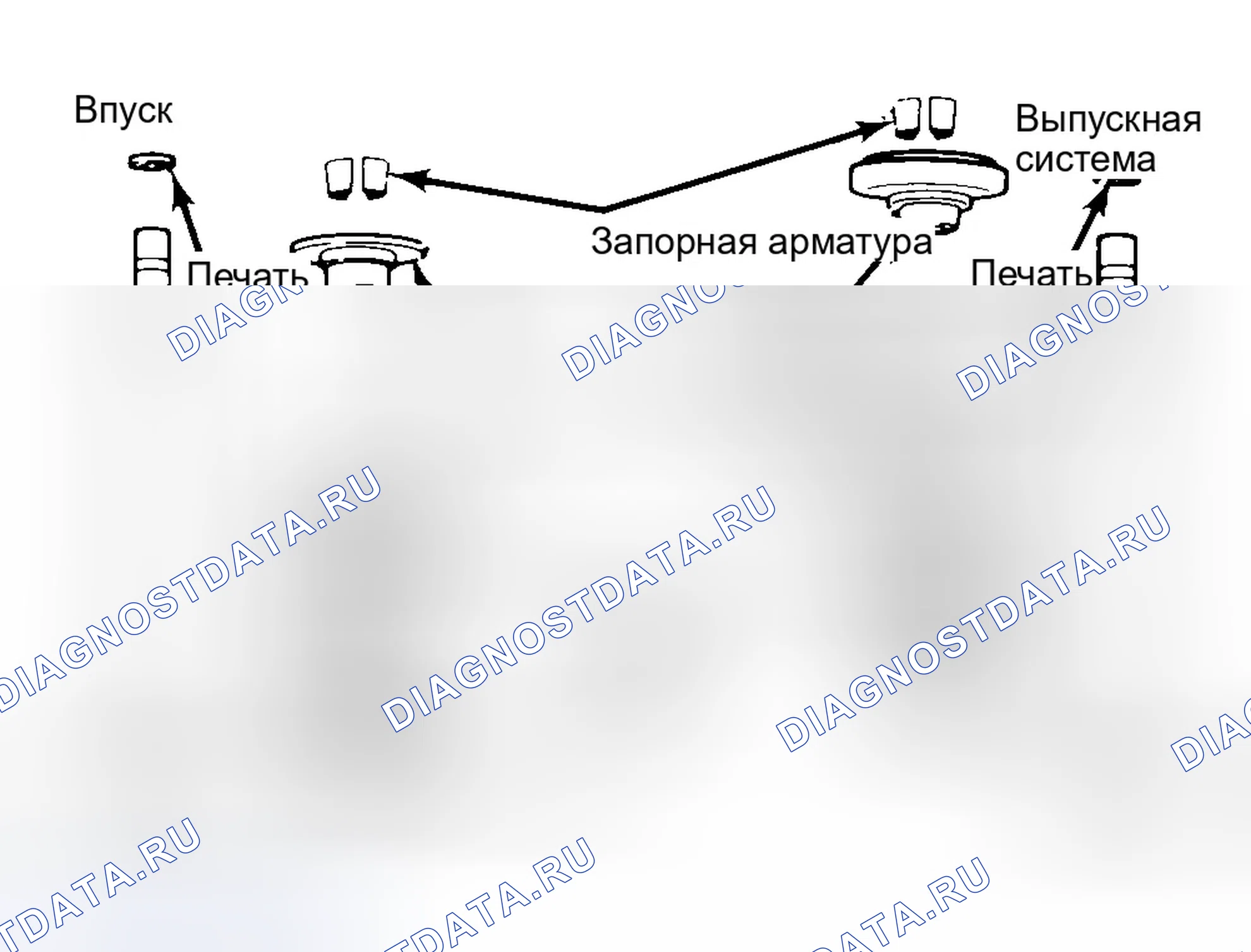 Рис. 11: Разнесенный вид клапанных узлов. Dodge Grand Caravan IV