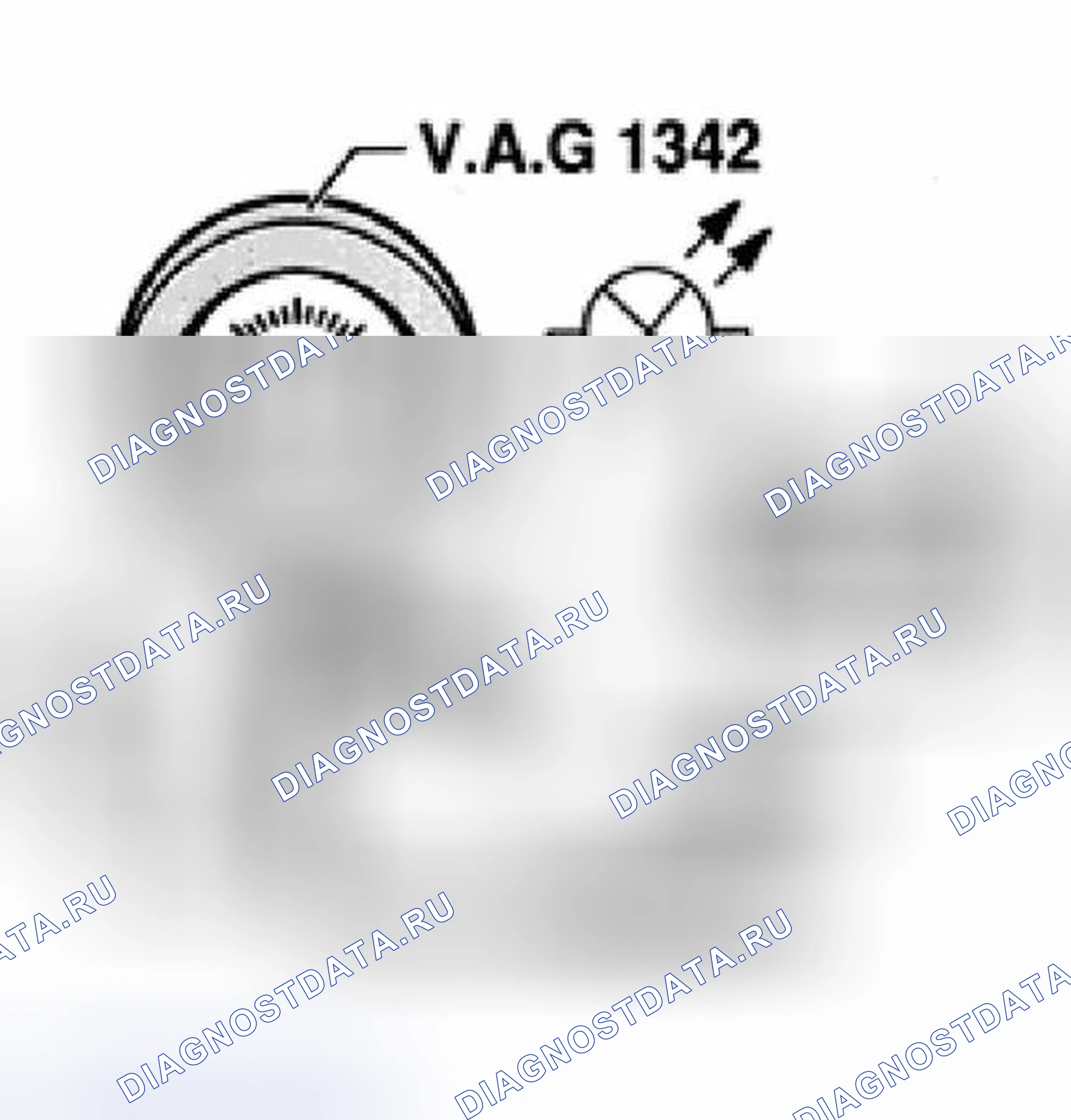 Рис. 202: Идентификация тестера VAG 1342. Volkswagen Jetta III