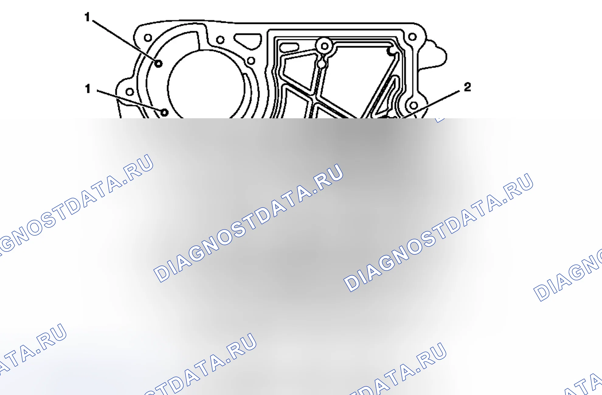 Рис. 97: Передняя крышка двигателя. Chevrolet Colorado I