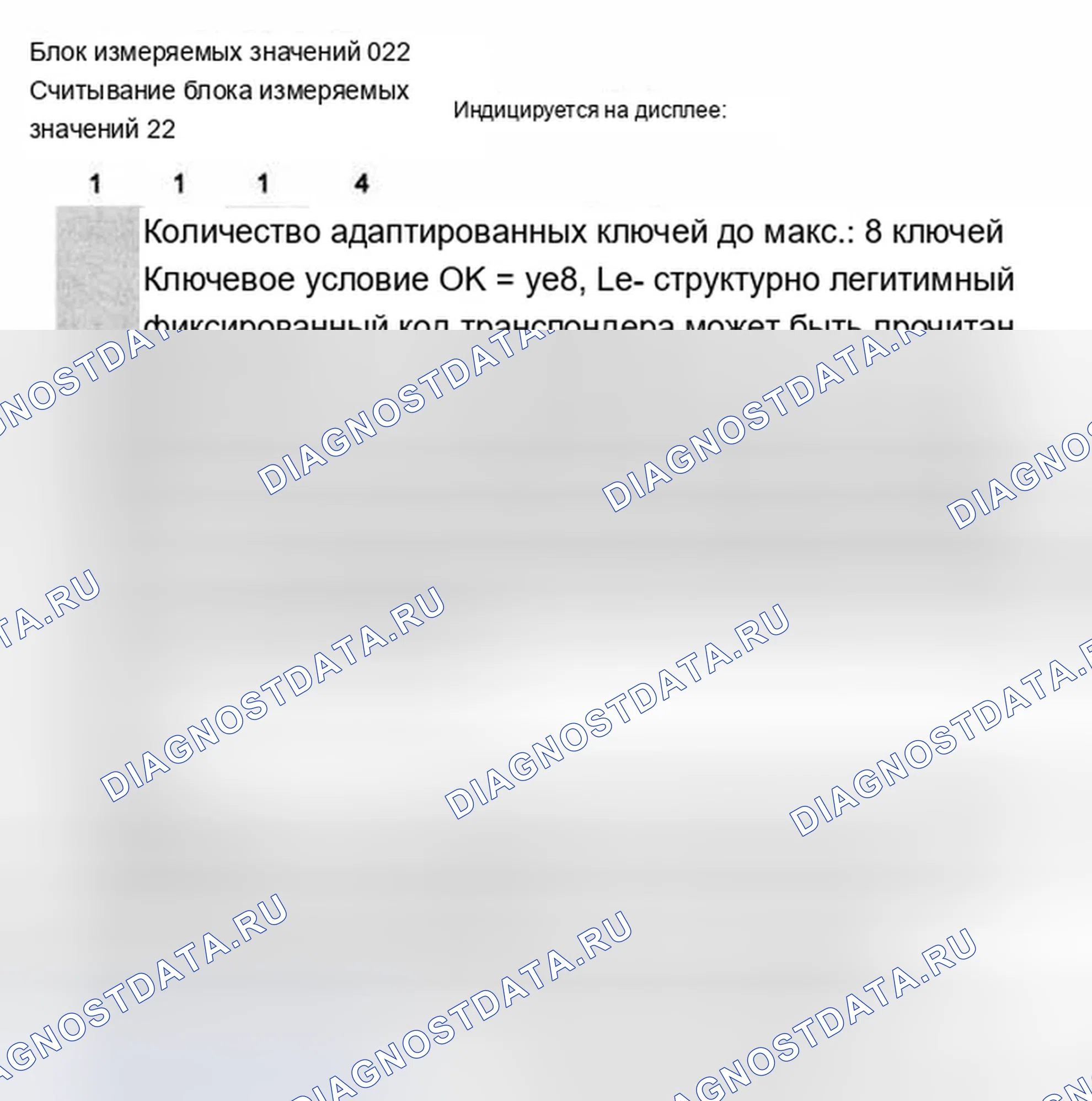 Рис. 288: Блок измеряемых величин 022. Audi A8 D2 рестайлинг