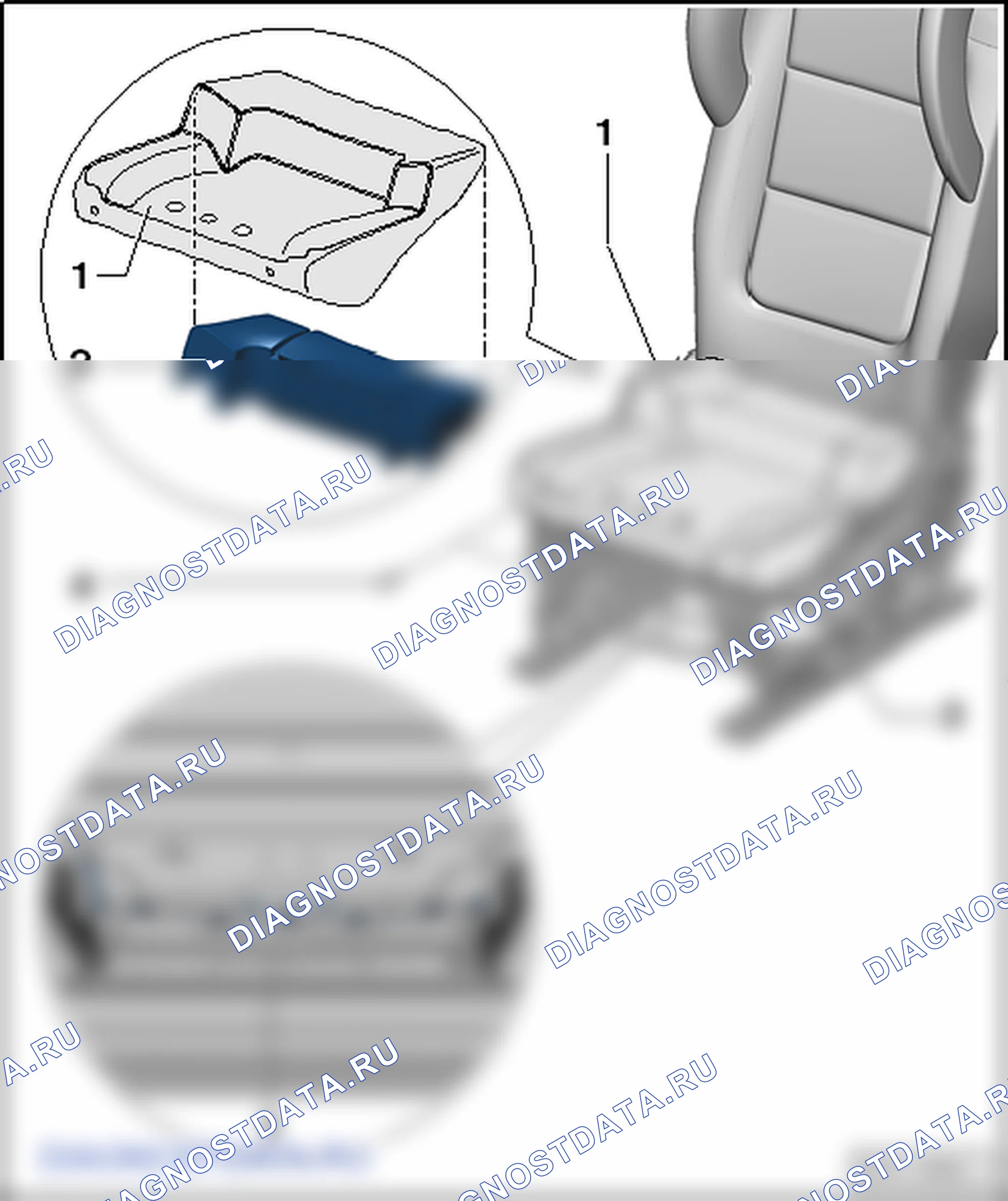 Обивки и наполнители сидений второго ряда. SEAT Alhambra Ii