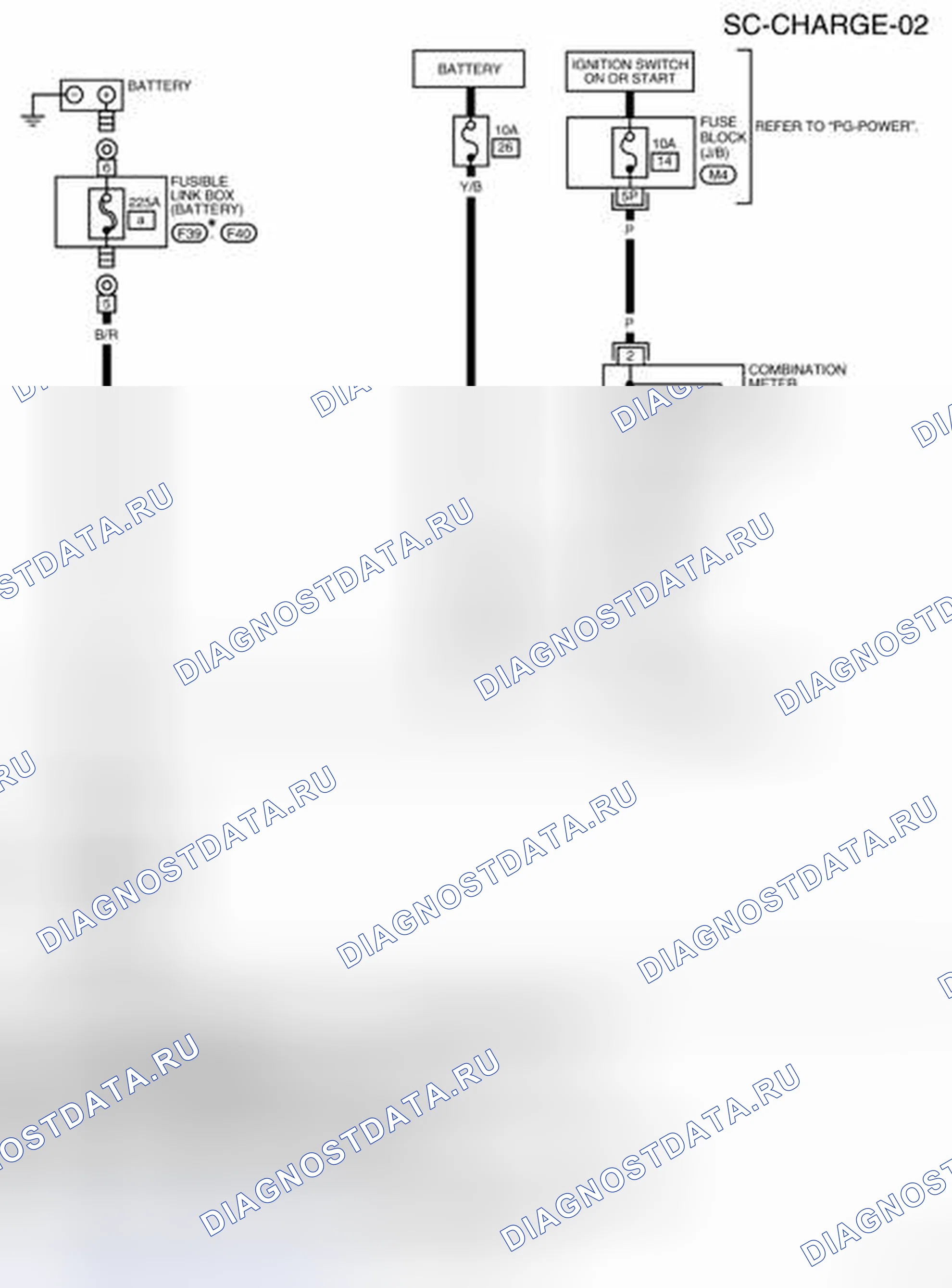 Рис. 35: электросхема (QR25DE) - SC-Зарядка-02. Nissan Sentra B16