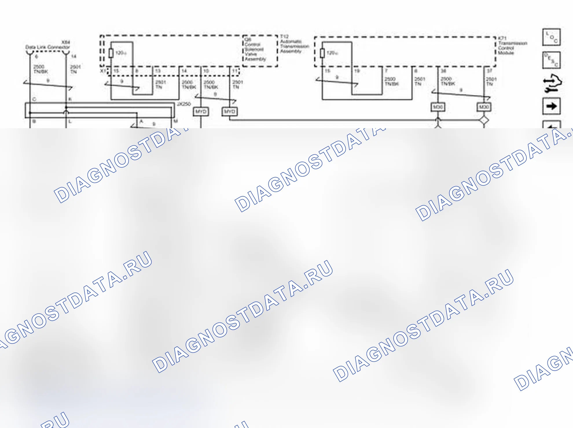 Рис. 2: Схема высокоскоростной проводки GMLAN (газ). Chevrolet Express G1500 