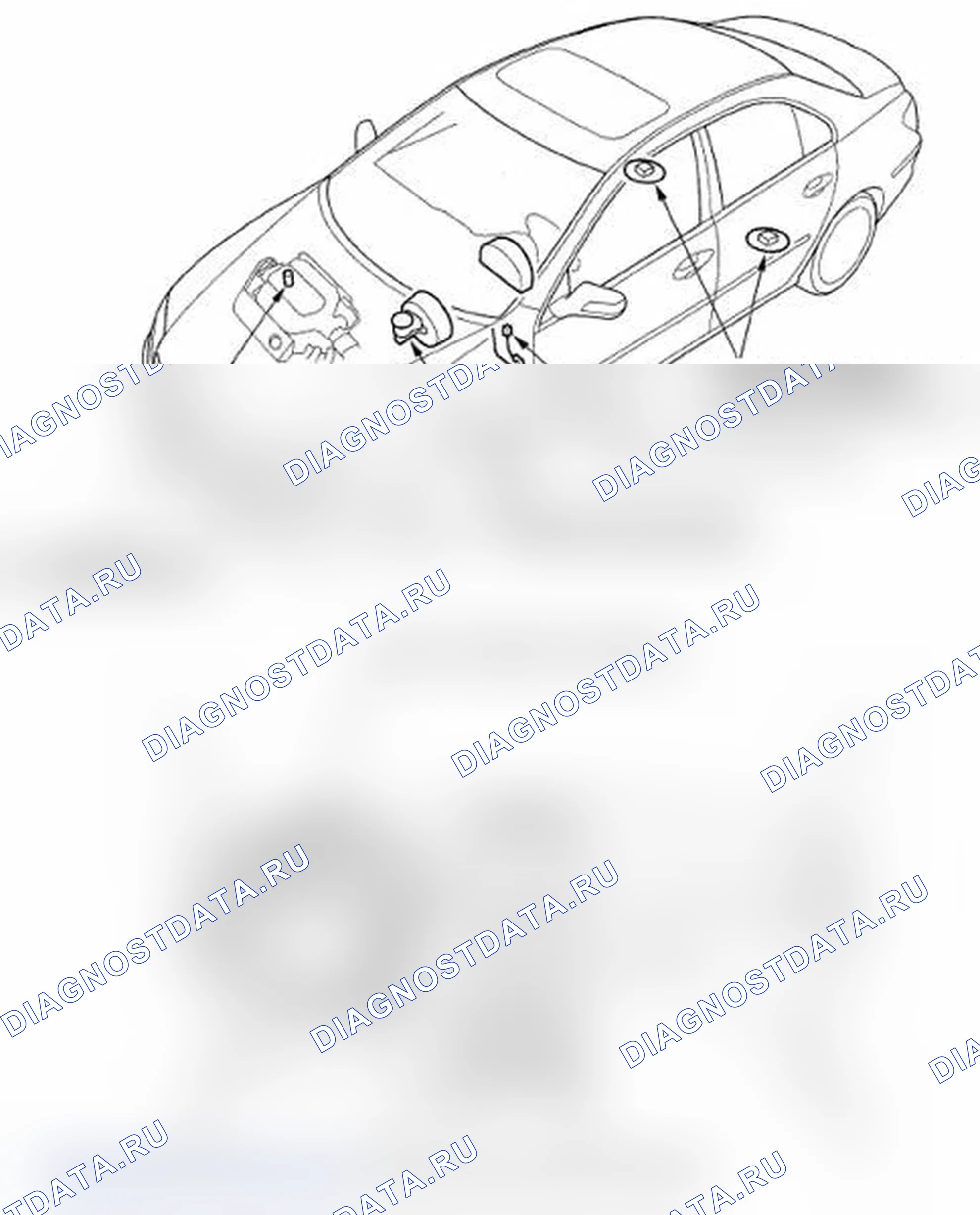 Рис. 1: Указатель расположения компонентов. Acura RL II