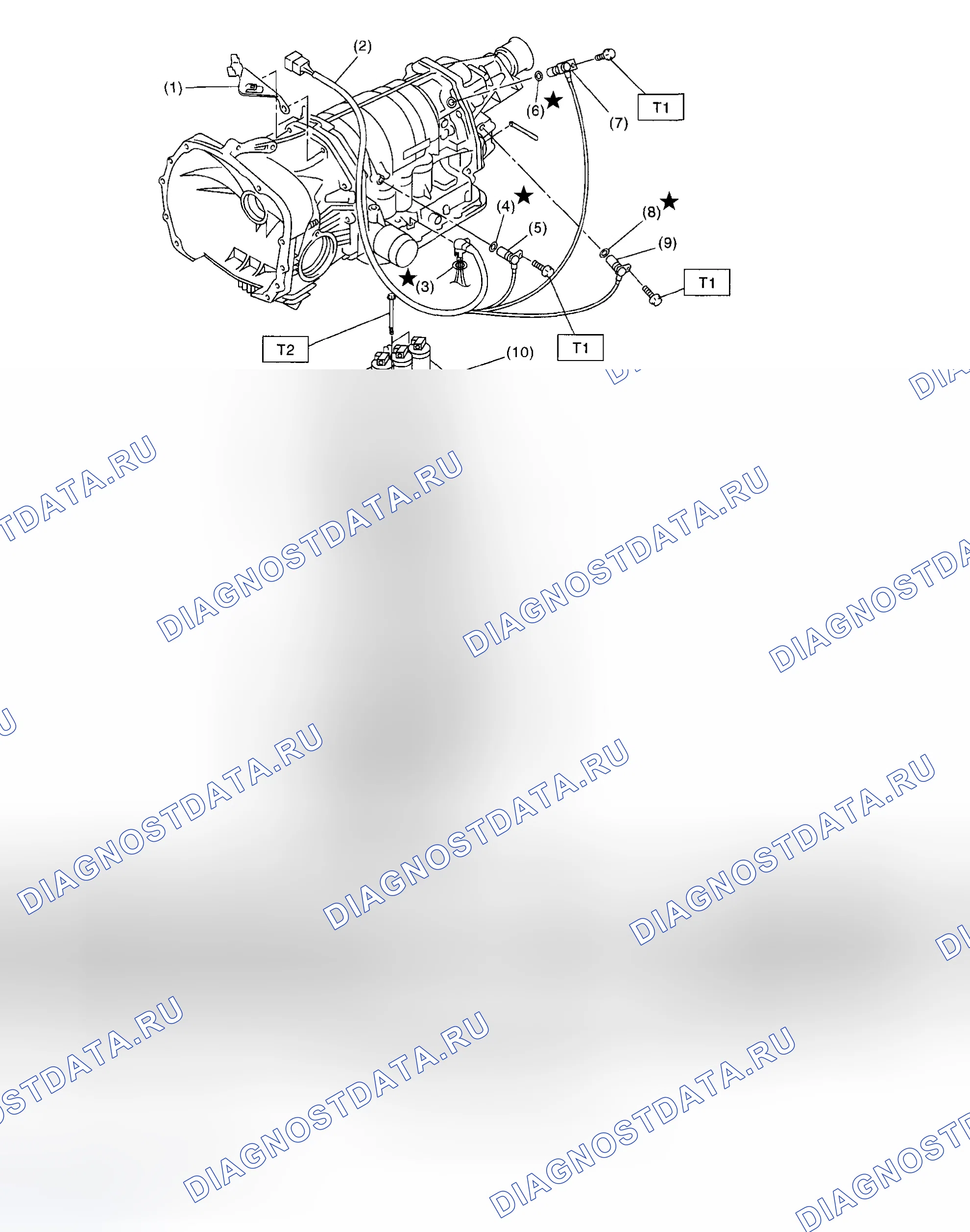 Рис. 107: РАЗВОДКА УПРАВЛЯЮЩЕГО КЛАПАНА И ЖГУТА. Subaru Impreza WRX GD/GG рестайлинг