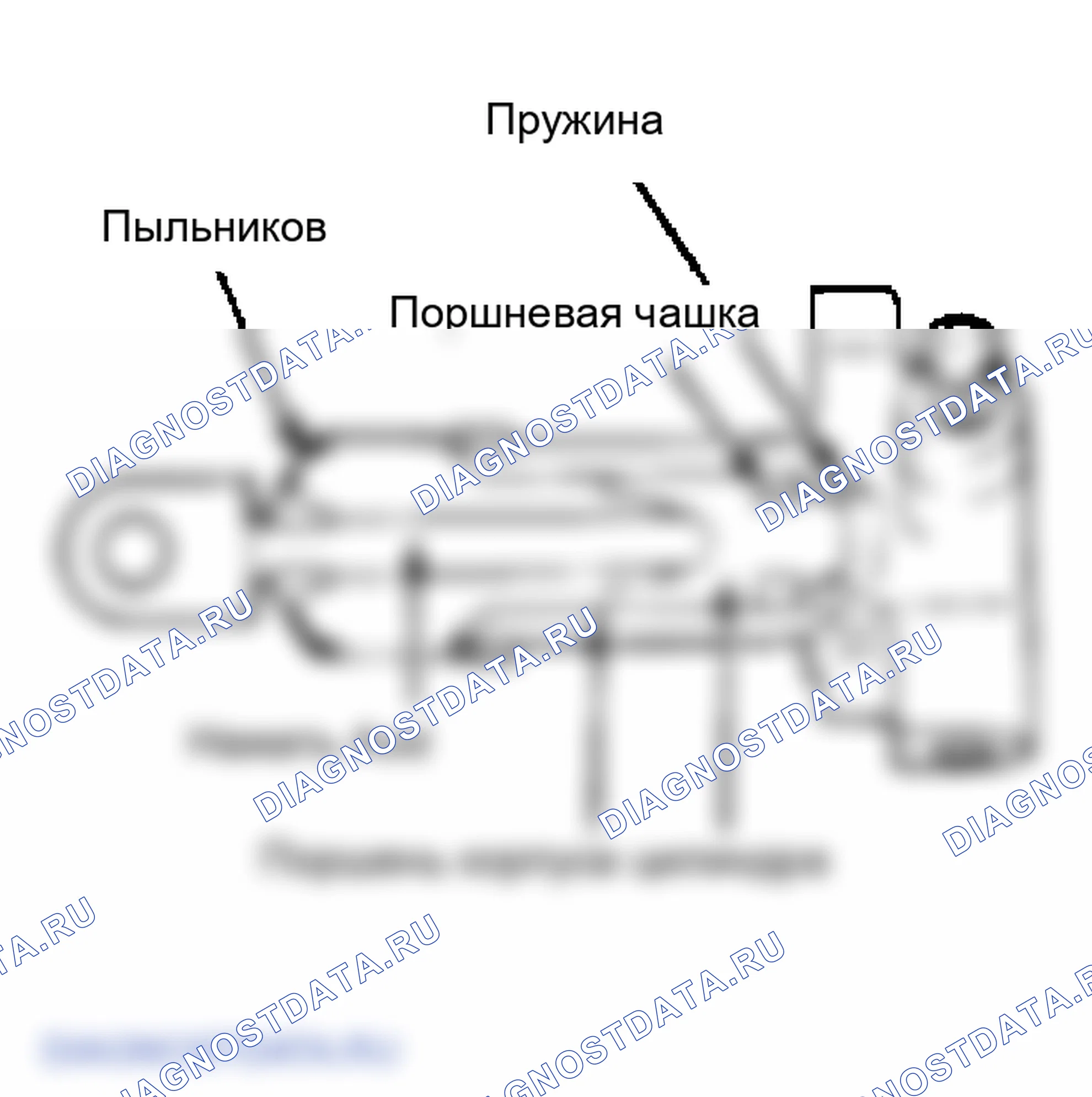 Рис. 2: Узел ведомого цилиндра сцепления Mitsubishi Turbo. Mitsubishi Mirage II