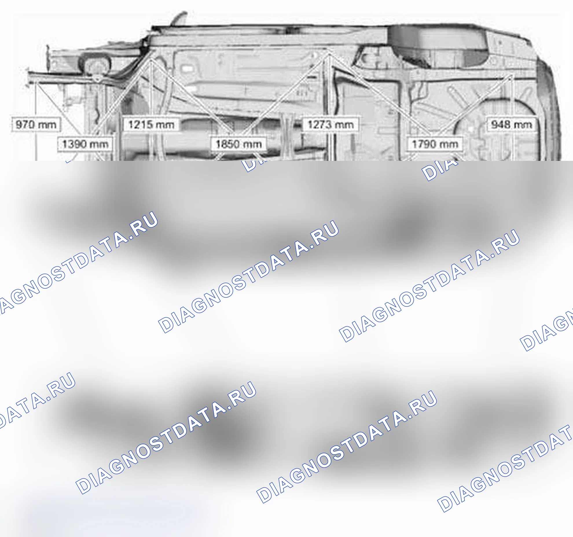Рис. 78: Измерения под кузовом - 4-дверь седан. Ford Focus III