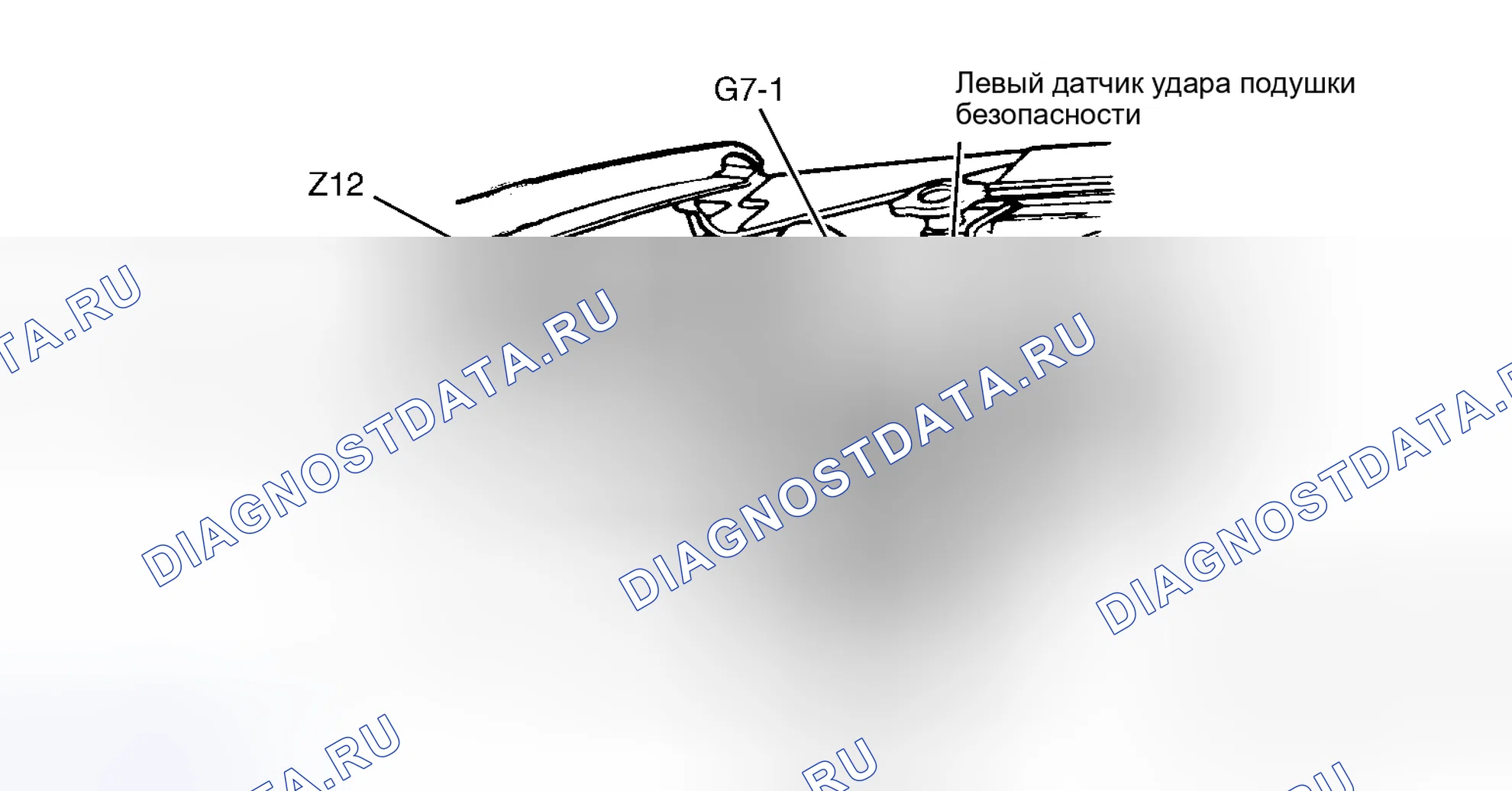 Рис. 14: Левая передняя часть моторного отсека. Mercedes-Benz G-класс W463