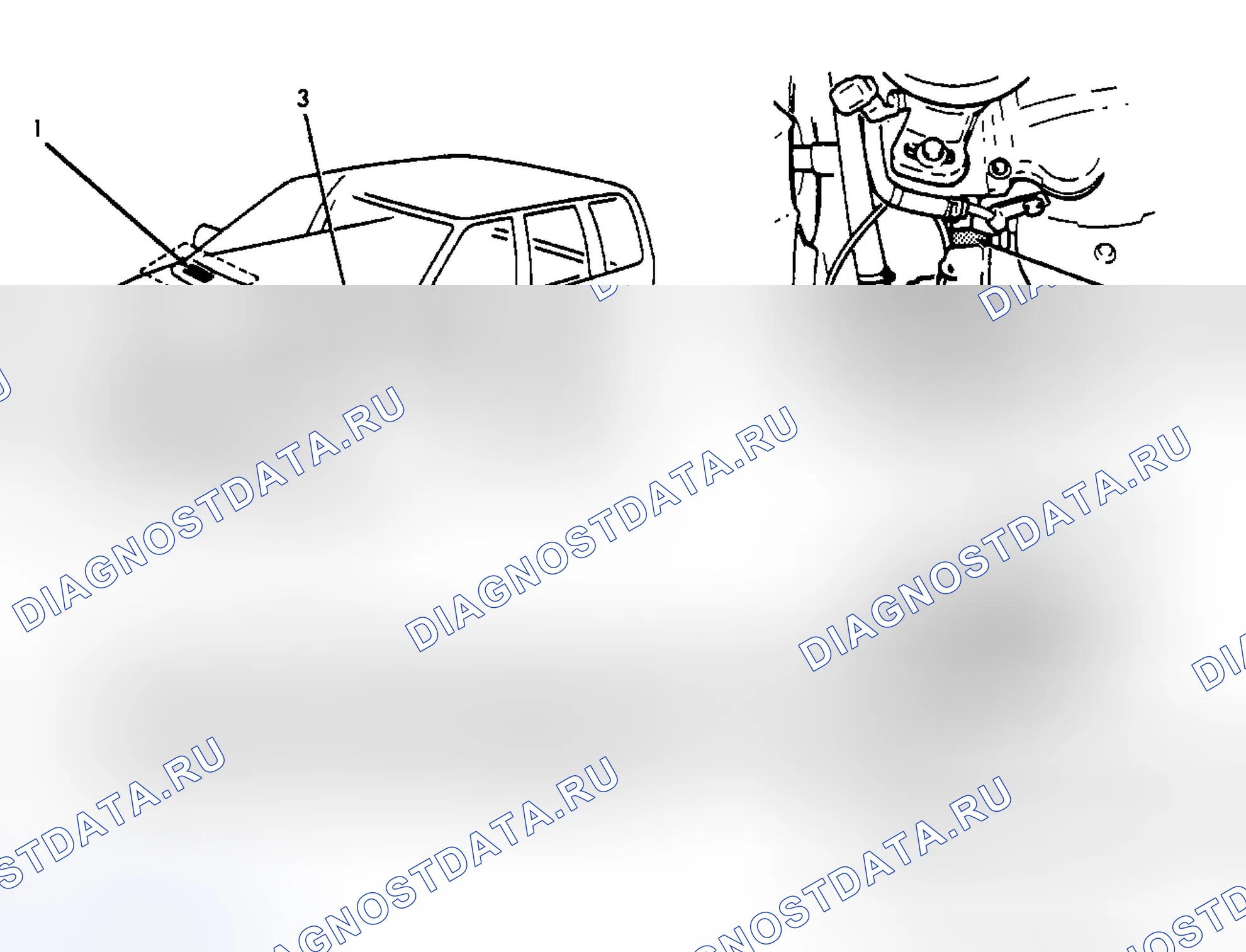 Рис. 8: РАСПОЛОЖЕНИЕ ИНФОРМАЦИОННЫХ МЕТОК. Mazda MPV V