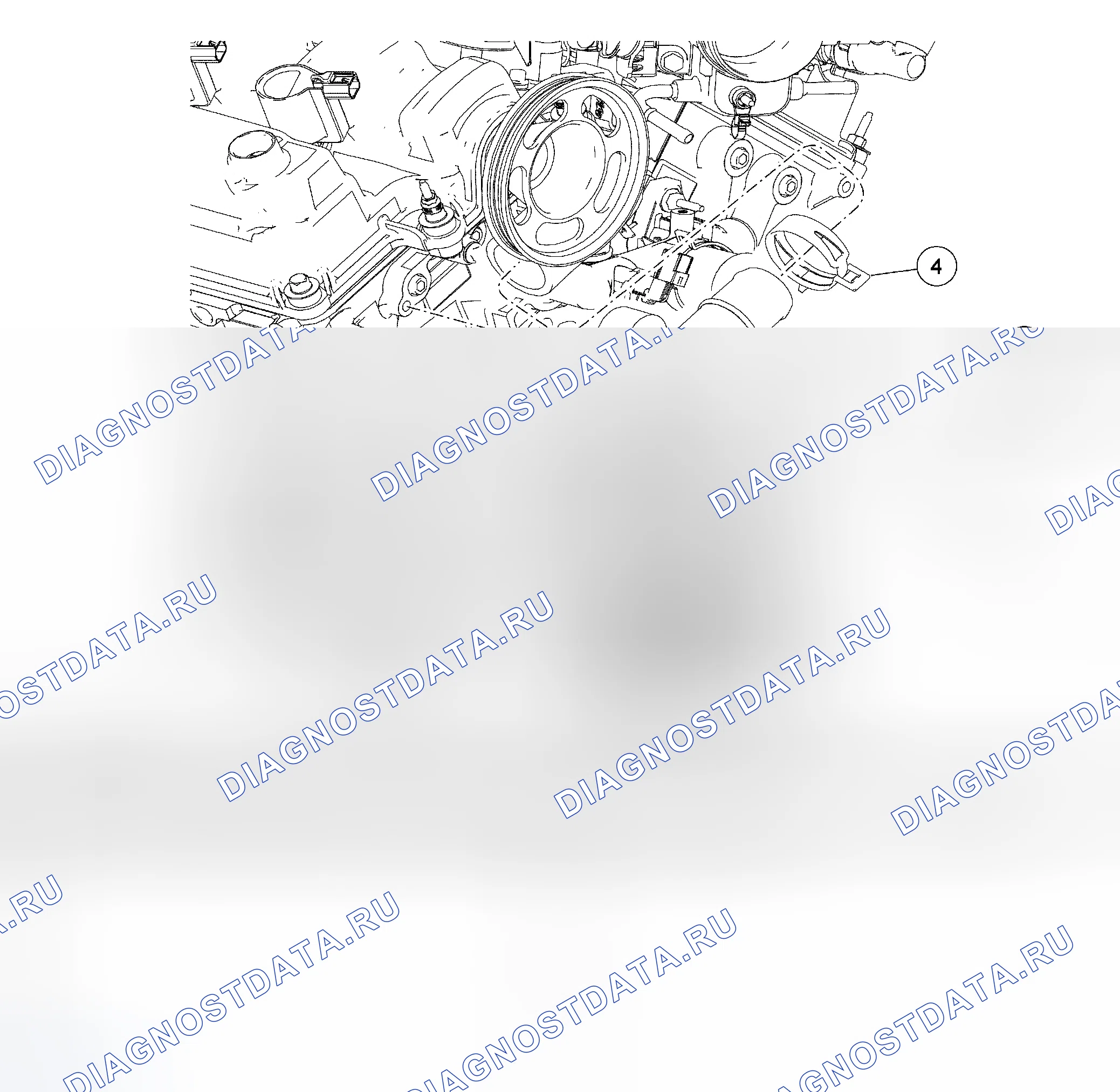 Рис. 11: Водяной насос - 3,0 л (4V). Ford Escape I рестайлинг