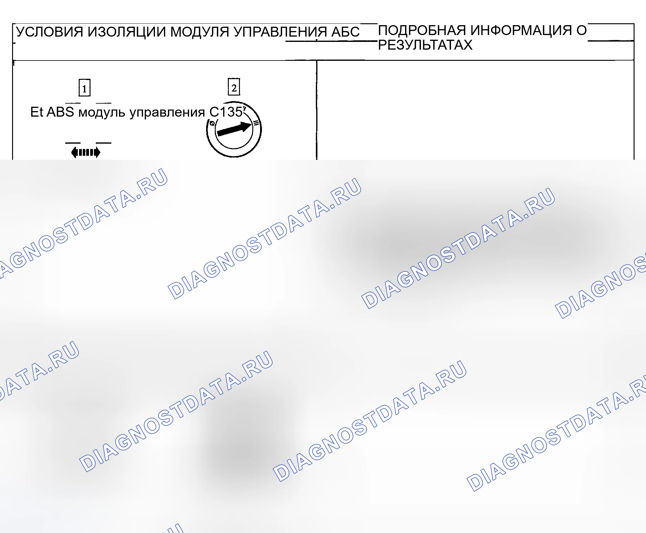 Рис. 38: диагностический тест I: ИНДИКАТОР ABS ВСЕГДА ВКЛЮЧЕН, БЕЗ коды неисправностей. Mercury Sable IV