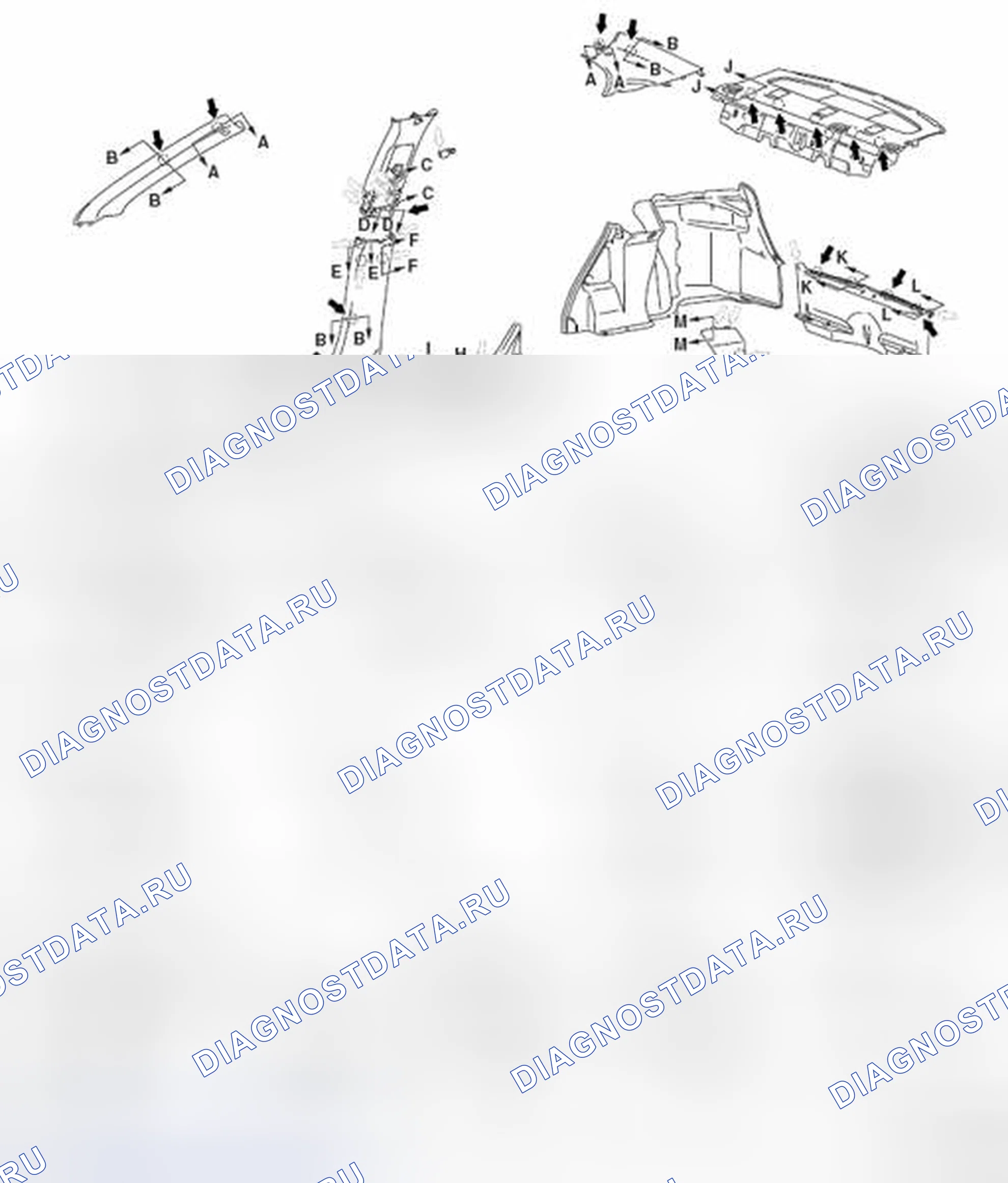 Рис. 37: ПОЛОЖЕНИЯ ЗАЖИМА И КОГТЯ. Mazda MX-5 NB