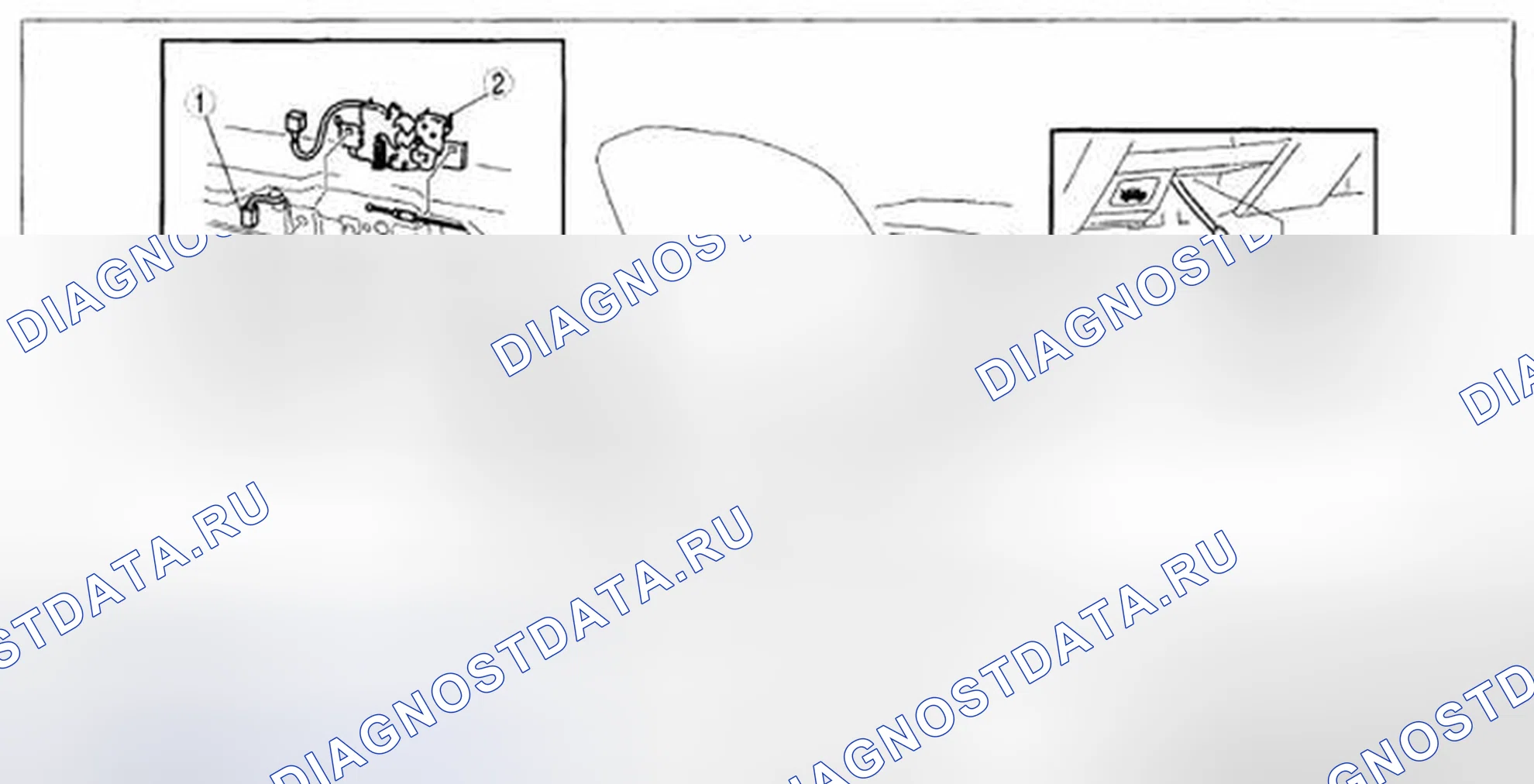 Рис. 8: СНЯТИЕ / УСТАНОВКА ЗАЩЕЛКИ КАПОТА И РЫЧАГА РАСЦЕПЛЕНИЯ. Mazda MX-5 NC рестайлинг