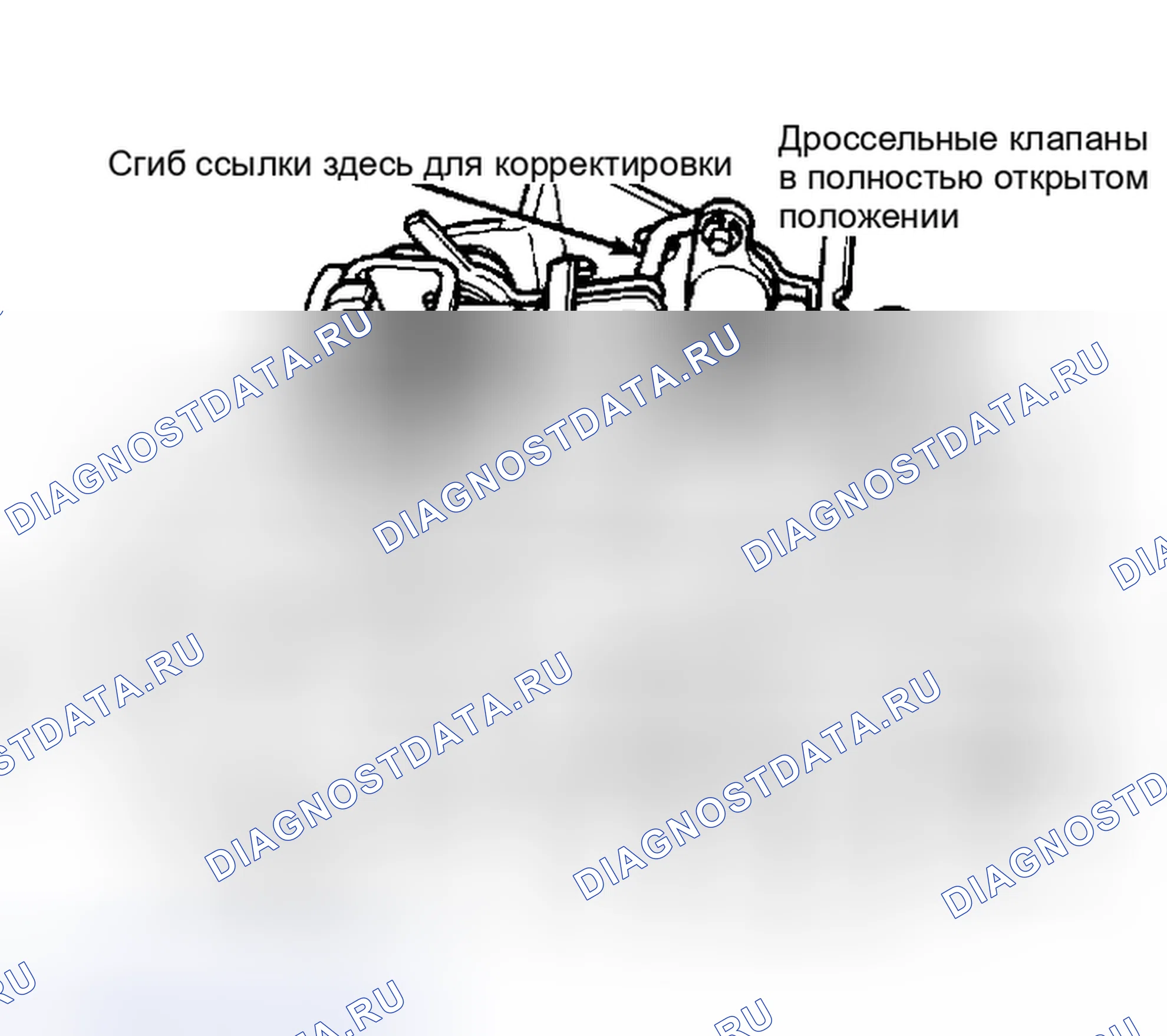 Рис. 10: Регулировка рычажной передачи вторичной дроссельной заслонки Регулировка с дроссельными заслонками в широко открытом положении.. Chrysler Cordoba II