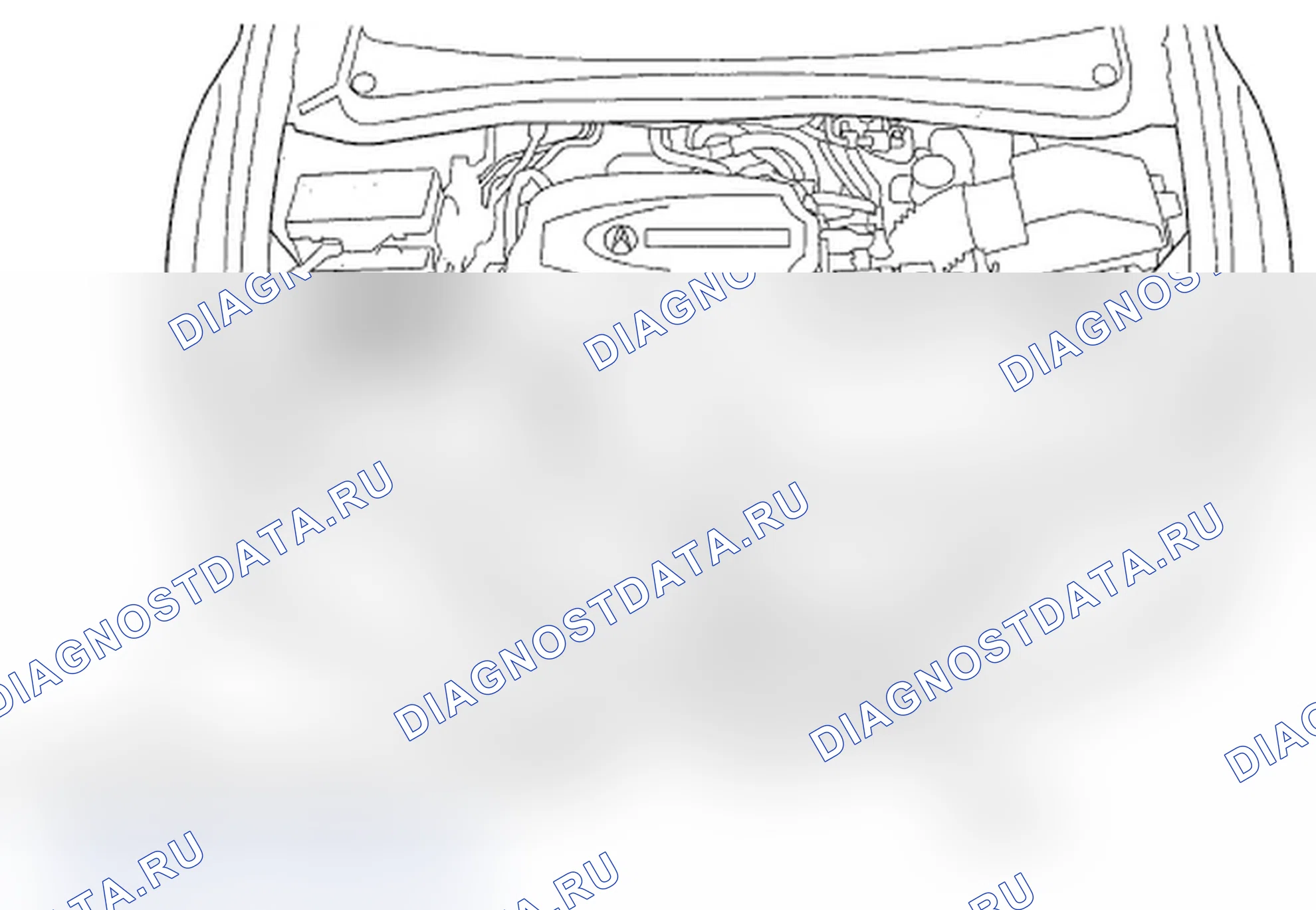 Рис. 70: Указатель расположения компонентов. Acura MDX II
