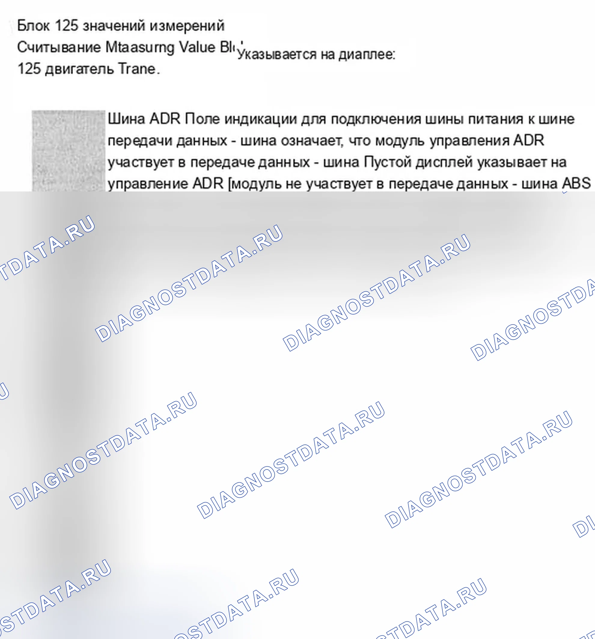Рис. 11: Блок 125 измеряемых величин. Audi A8 D3