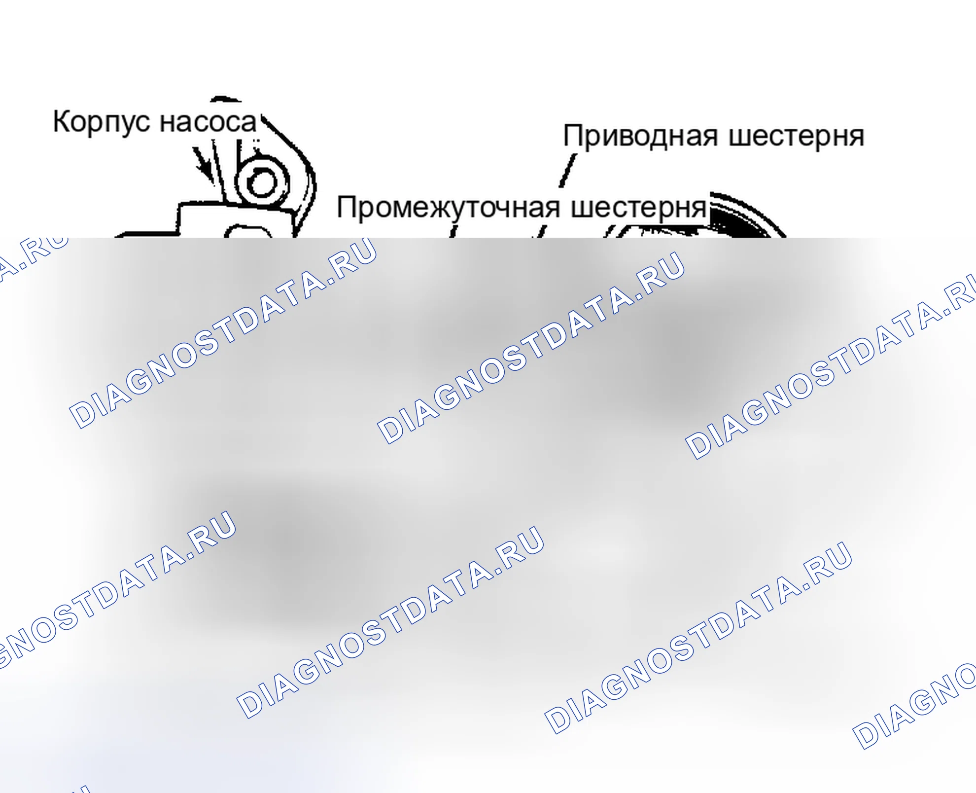 Рис. 17: Разнесенный вид нефтяного насоса. Oldsmobile Omega I