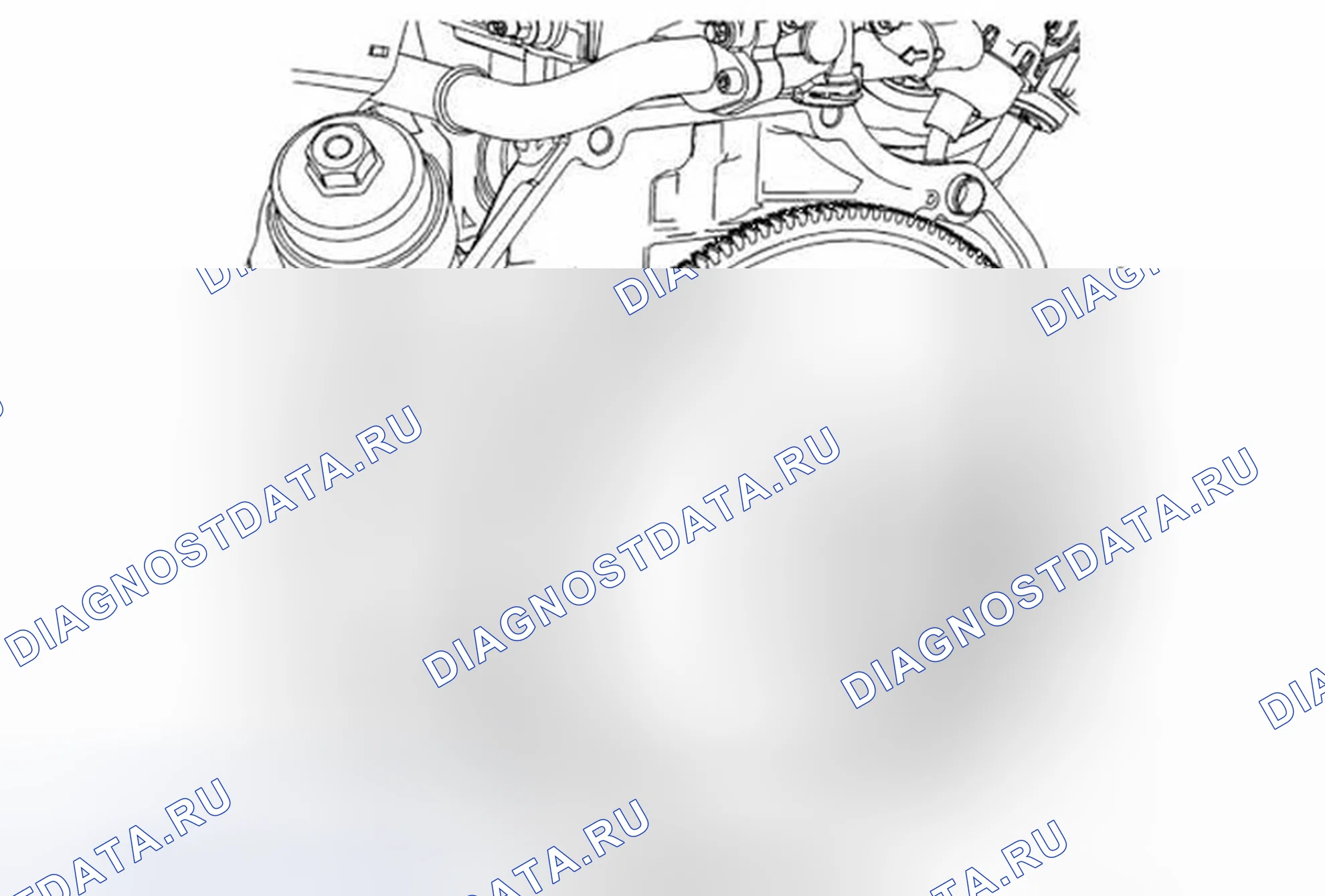 Рис. 11: Замена гибкой пластины автоматической коробки передач. Chevrolet Sonic I