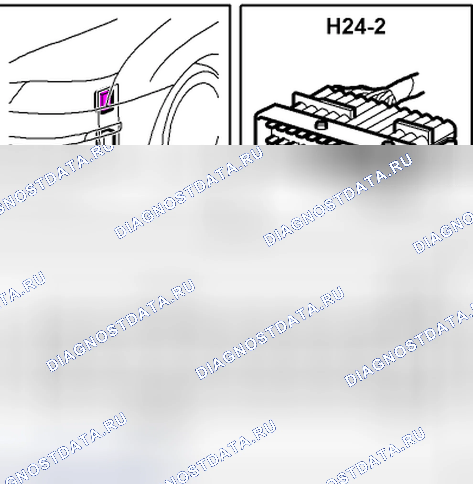 Рис. 338: Разъем H24-2 (T8). Saab 9-3 II