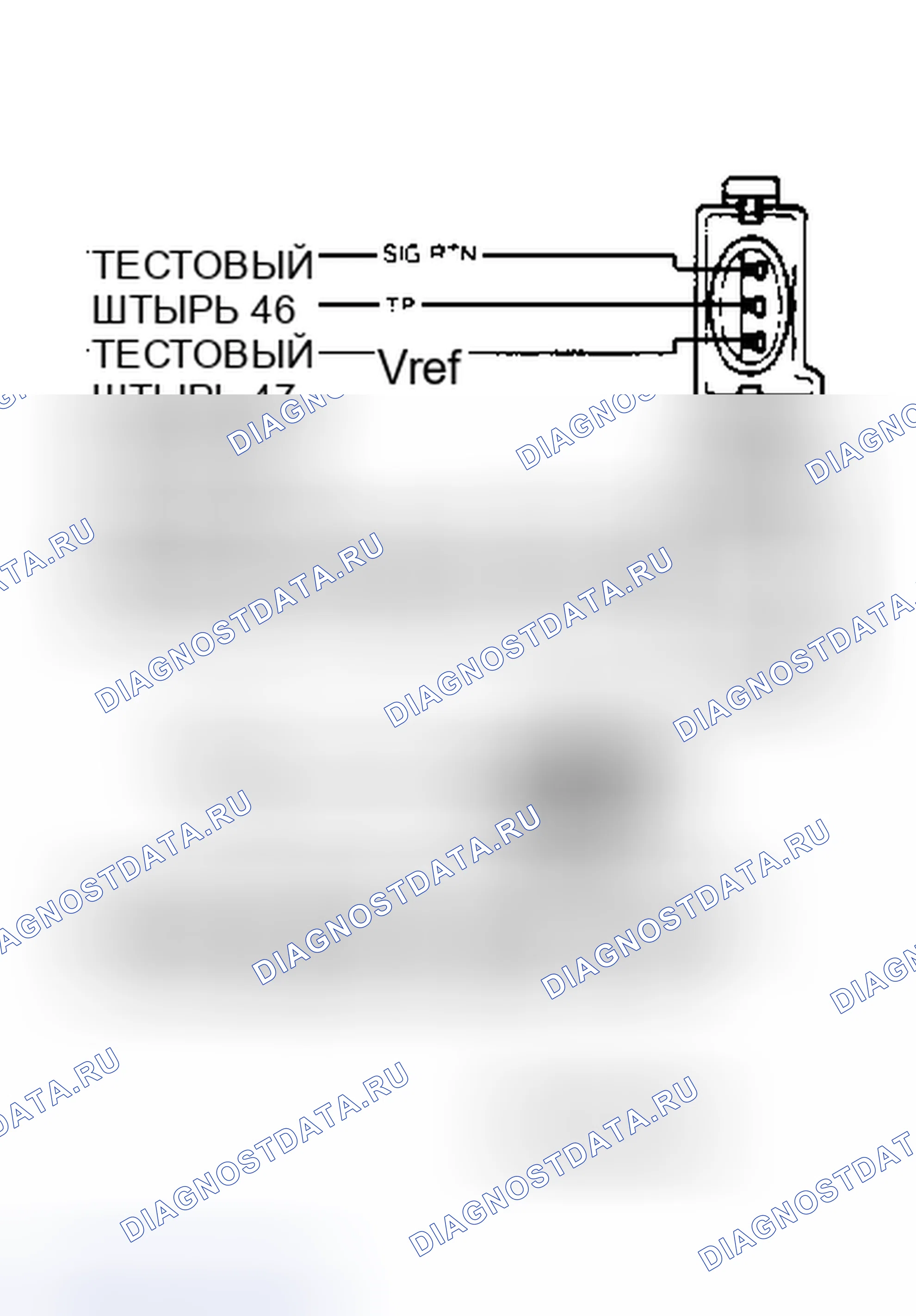 Рис. 5: Идентификатор клеммы разъема жгута датчика Tp (AA2). Mazda MX-6 I