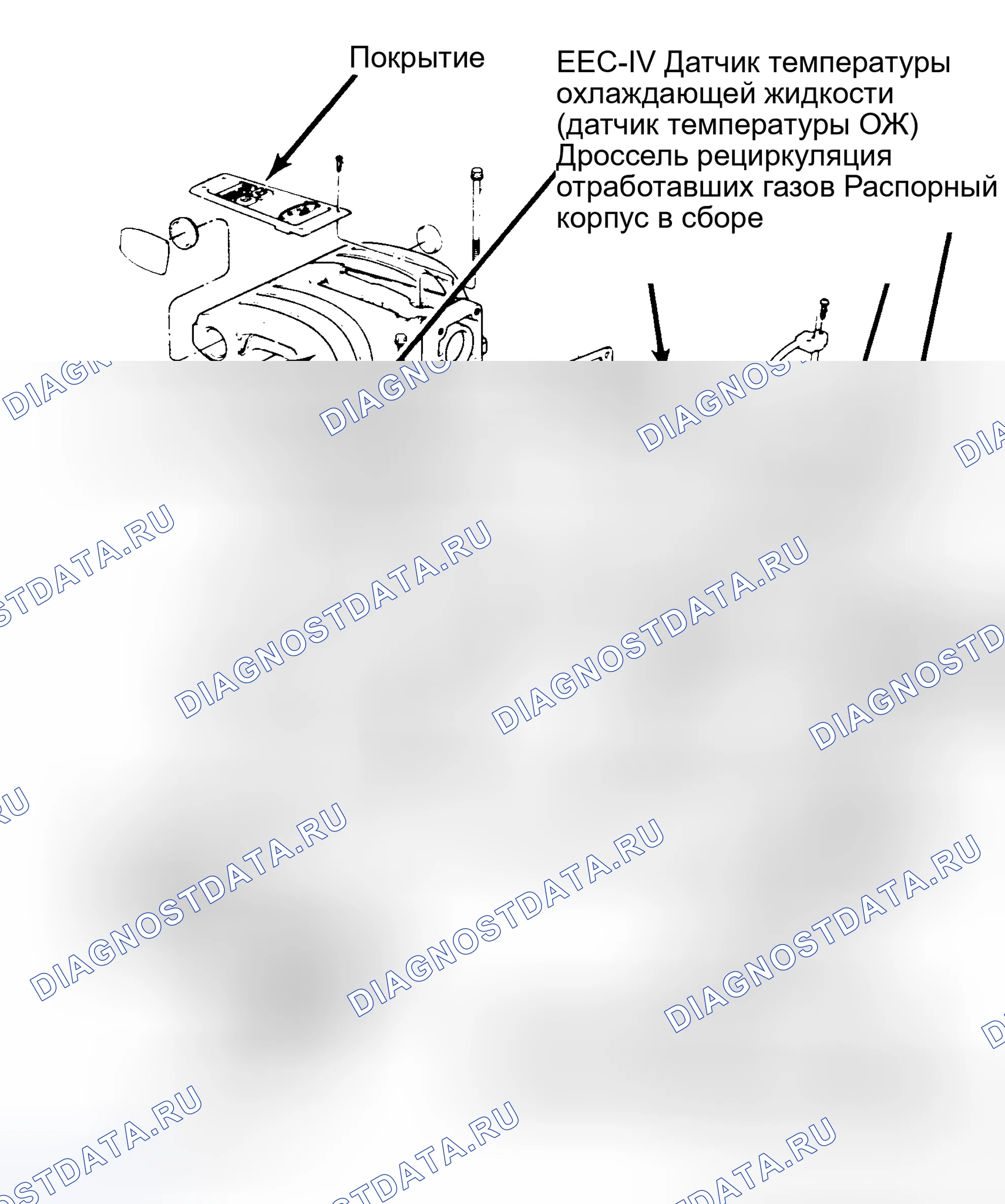 Рис. 73: Многоточечная система впрыска 5.0L SEFI. Ford Tempo I