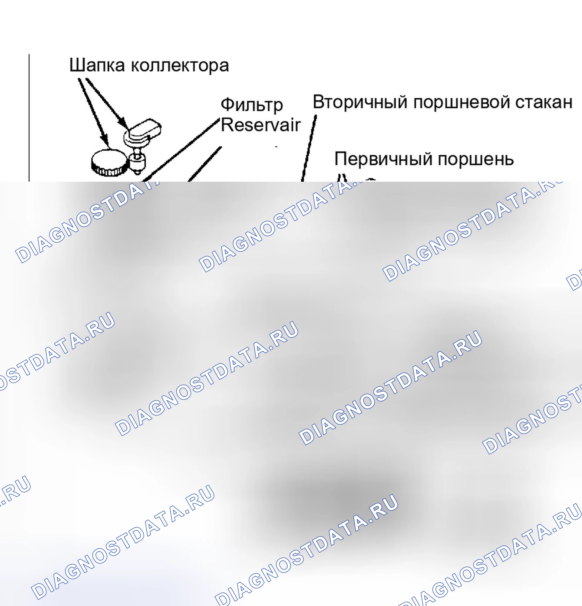 Рис. 8: Разнесенный вид главного цилиндра в сборе Убедиться, что ремонтный комплект соответствует главному цилиндру.. Nissan Maxima G910