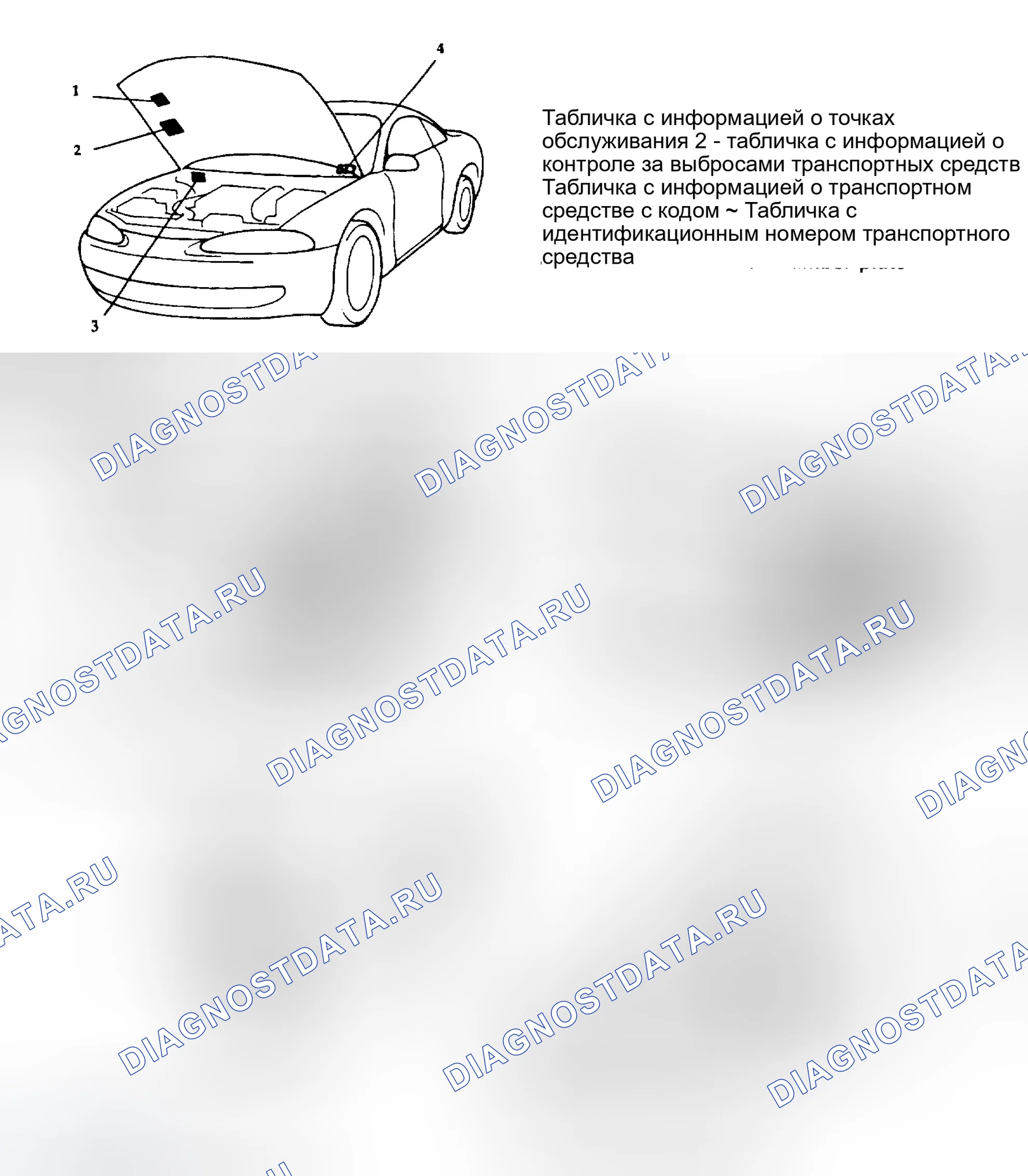 Рис. 7: РАСПОЛОЖЕНИЕ ИДЕНТИФИКАЦИОННЫХ МЕТОК. Eagle Talon II