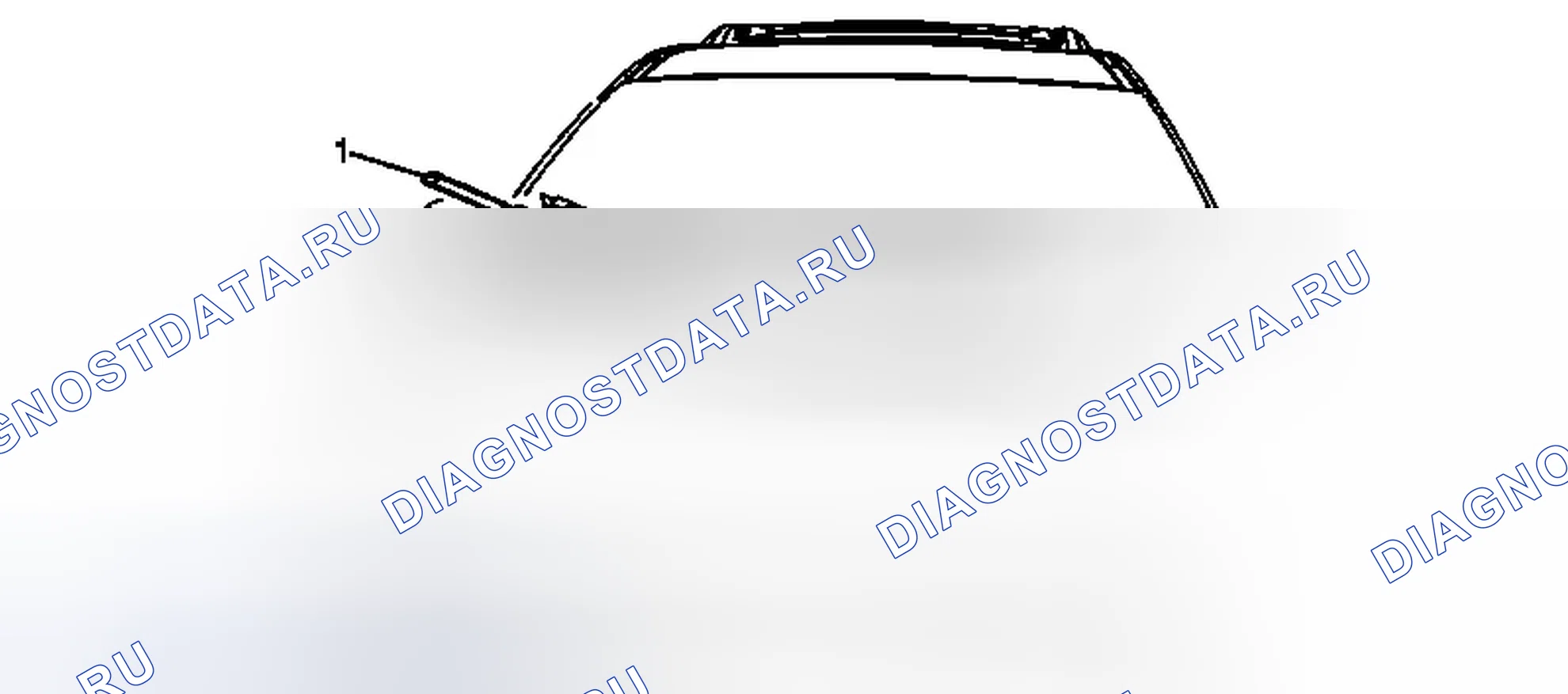 Рис. 27: Замена щетки стеклоочистителя (со стороны пассажира на местности). Chevrolet Equinox II