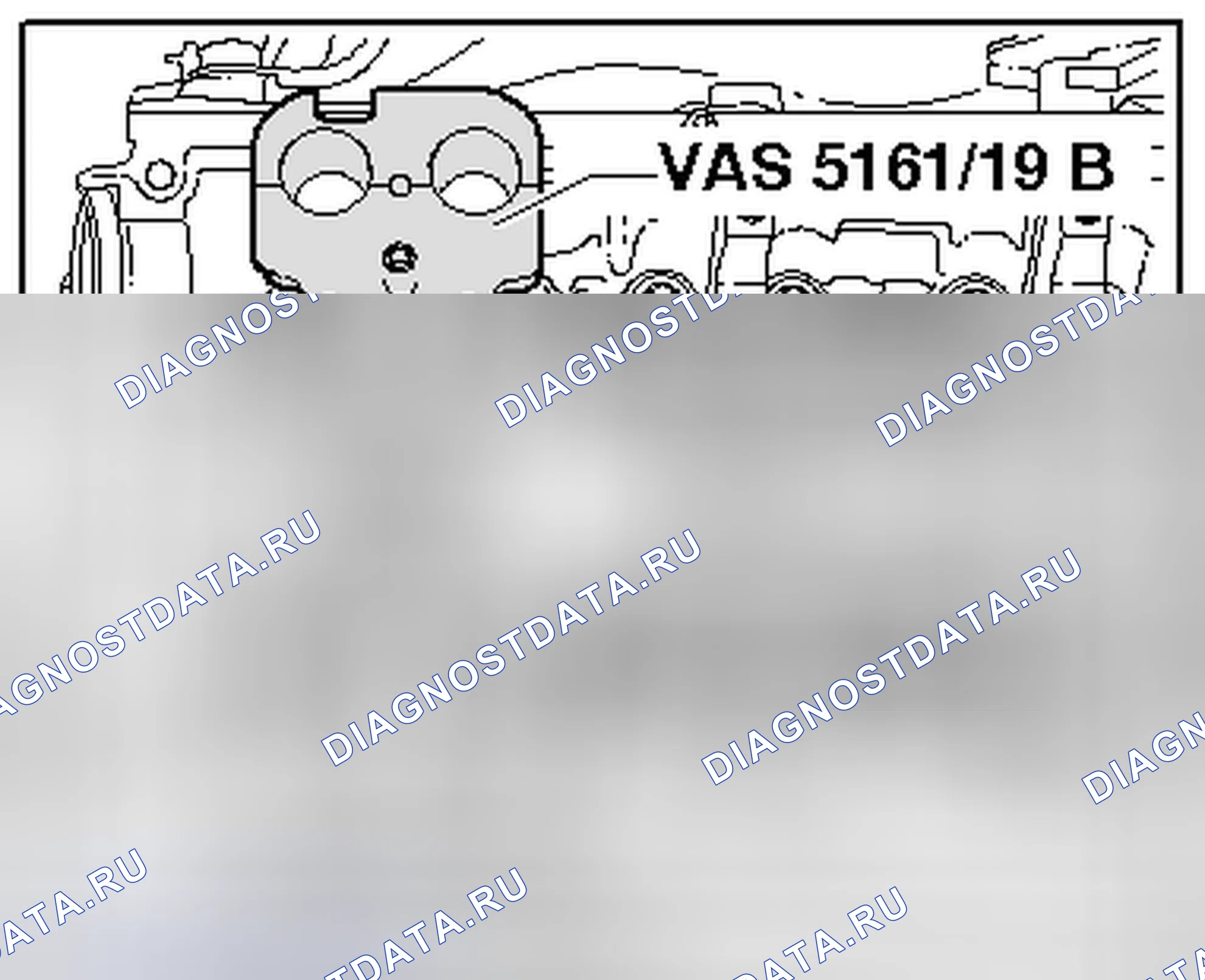 Рис. 106: Направляющая пластина двигателя FSI VAS 5161 / 19B, затягиваемая на головке цилиндра с помощью болтов с накаткой VAS5161 / 12. Volkswagen Tiguan I