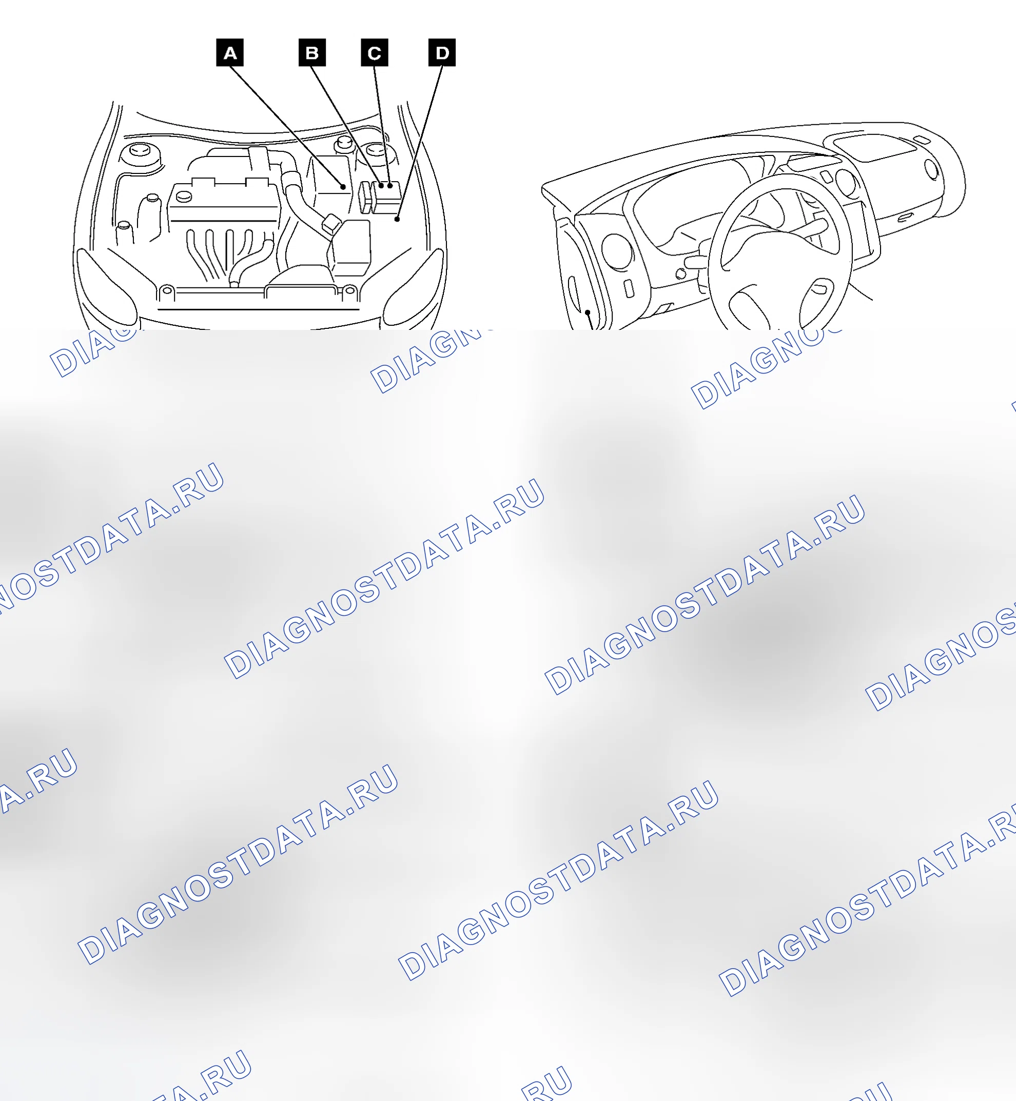 Рис. 45: ГРАФИКИ РАСПОЛОЖЕНИЯ КОМПОНЕНТОВ. Chrysler Sebring II рестайлинг