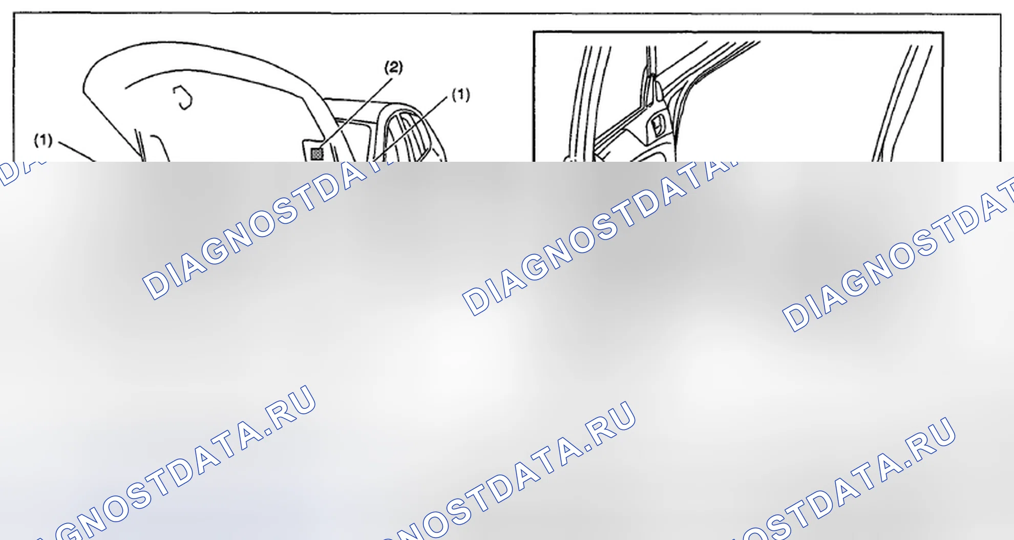 Рис. 1: РАСПОЛОЖЕНИЕ ИДЕНТИФИКАЦИОННОГО НОМЕРА И ЭТИКЕТКИ. Subaru Impreza GH