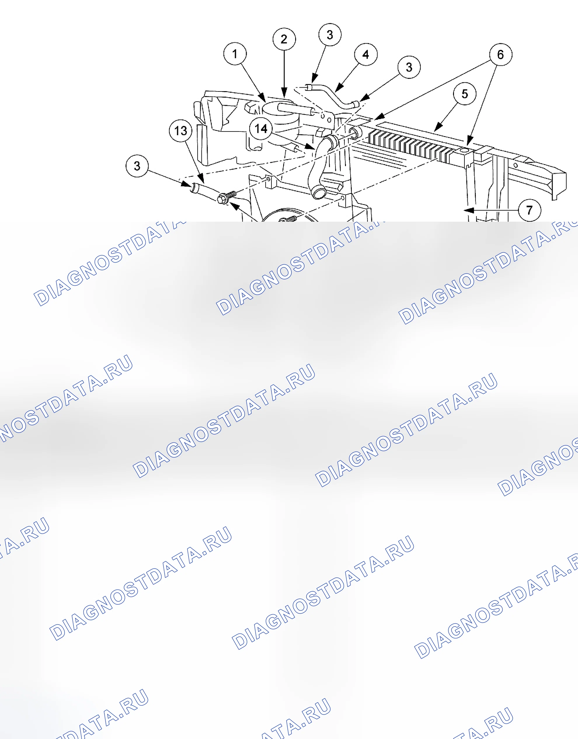Рис. 1: Охлаждение двигателя. Ford Econoline E350 Super Duty 