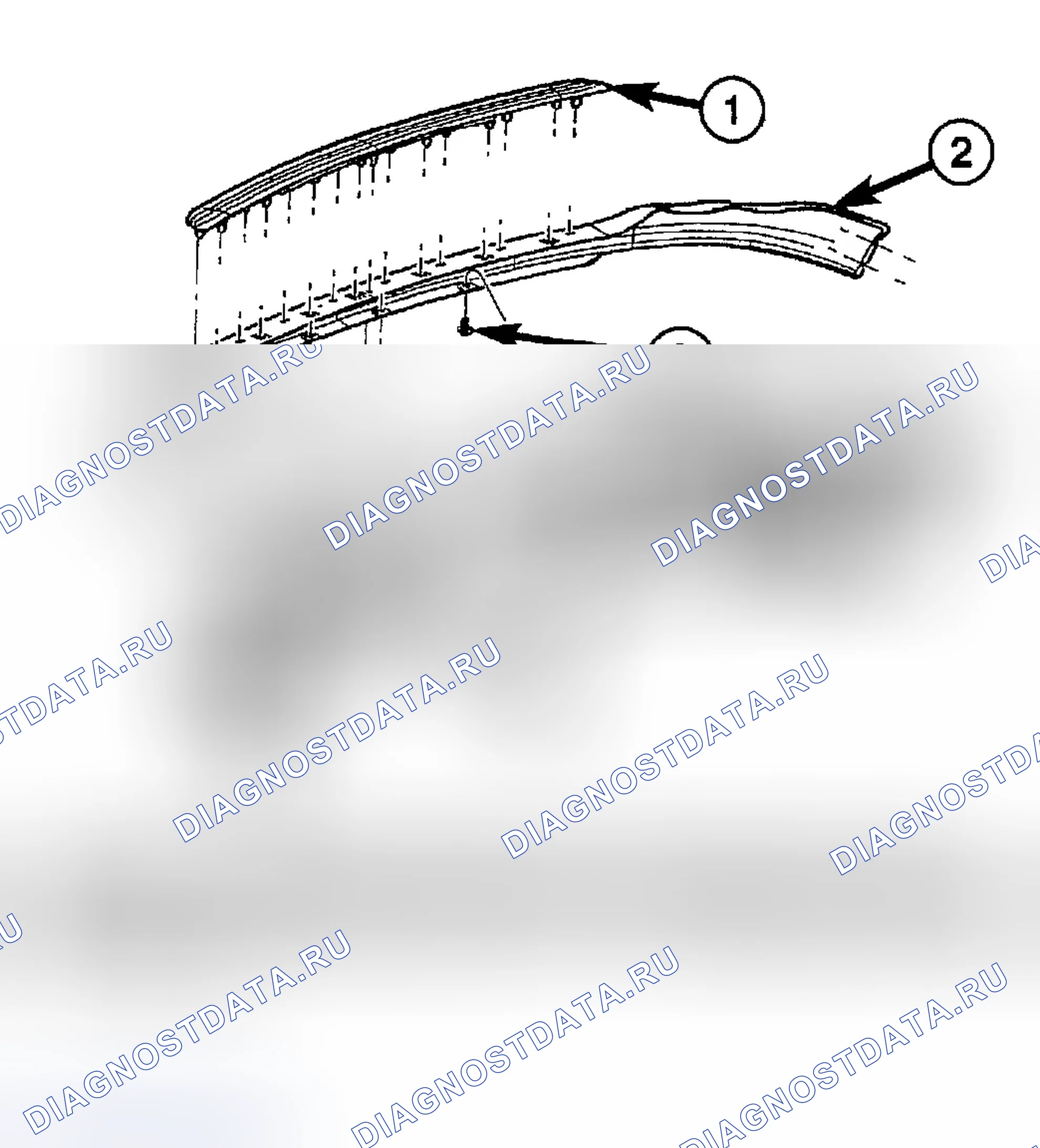 Рис. 2: ST / SLT / SLT + - УДАЛЕНИЕ БОРДЮРНОЙ РЕЙКИ. Dodge Pickup R1500 