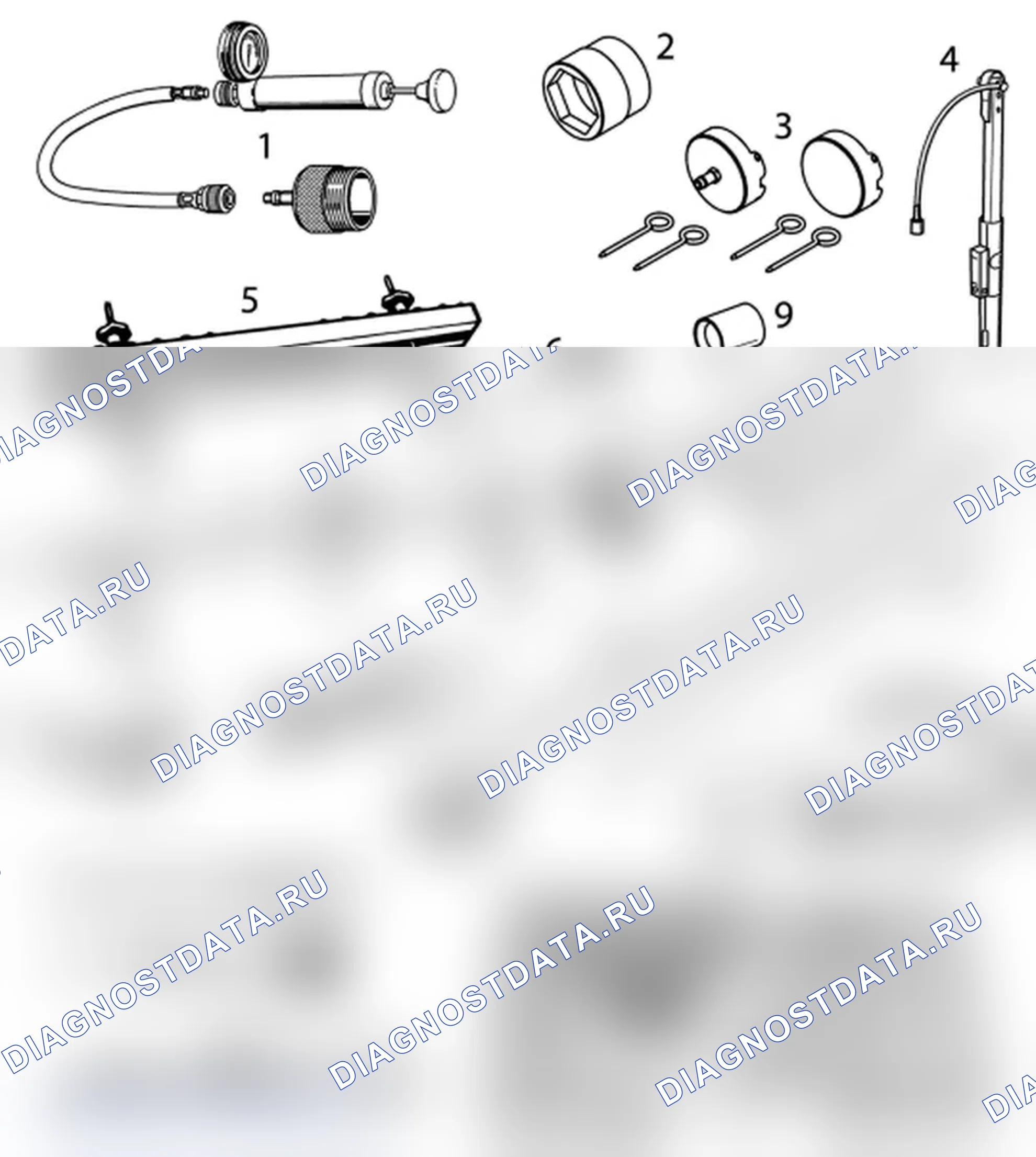 Рис. 233: (Специальные) инструменты, необходимые для ремонта M48/00 и M48/50 двигателей. Porsche Cayenne Turbo I рестайлинг