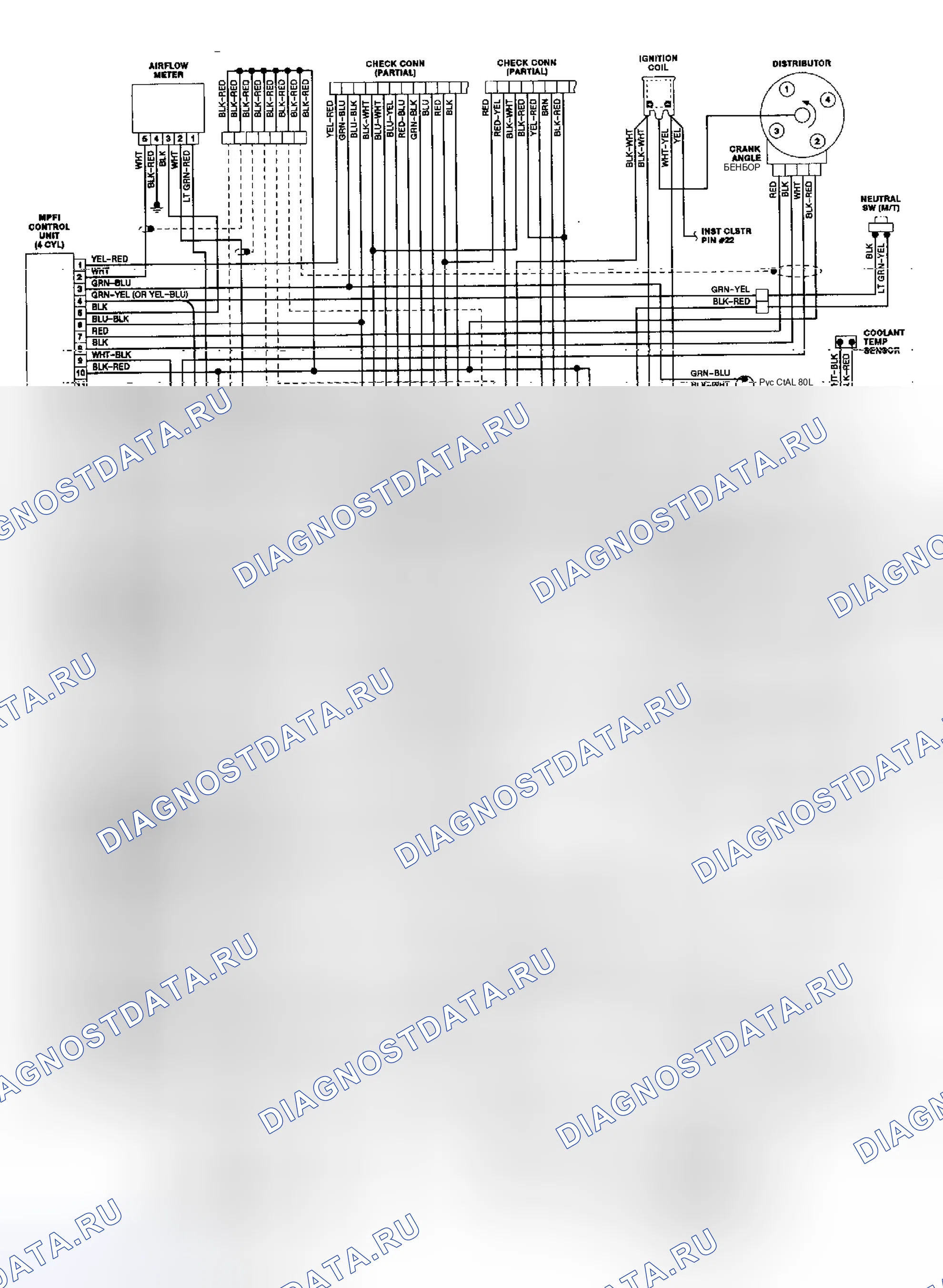 Рис. 4: электросхема Subaru XT 1.8L. Subaru XT I
