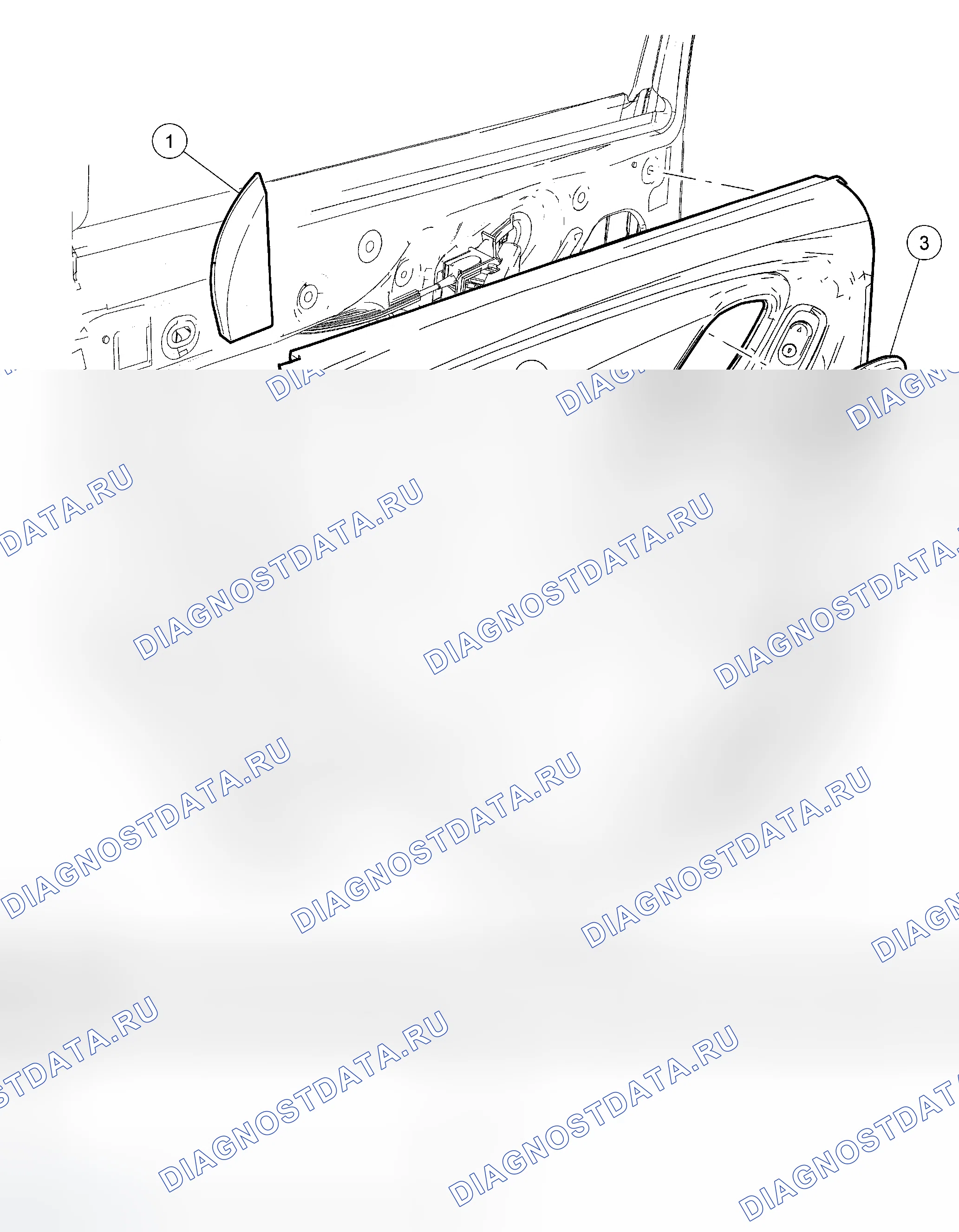 Рис. 4: Панель отделки дверей - задняя часть. Ford Escape I рестайлинг