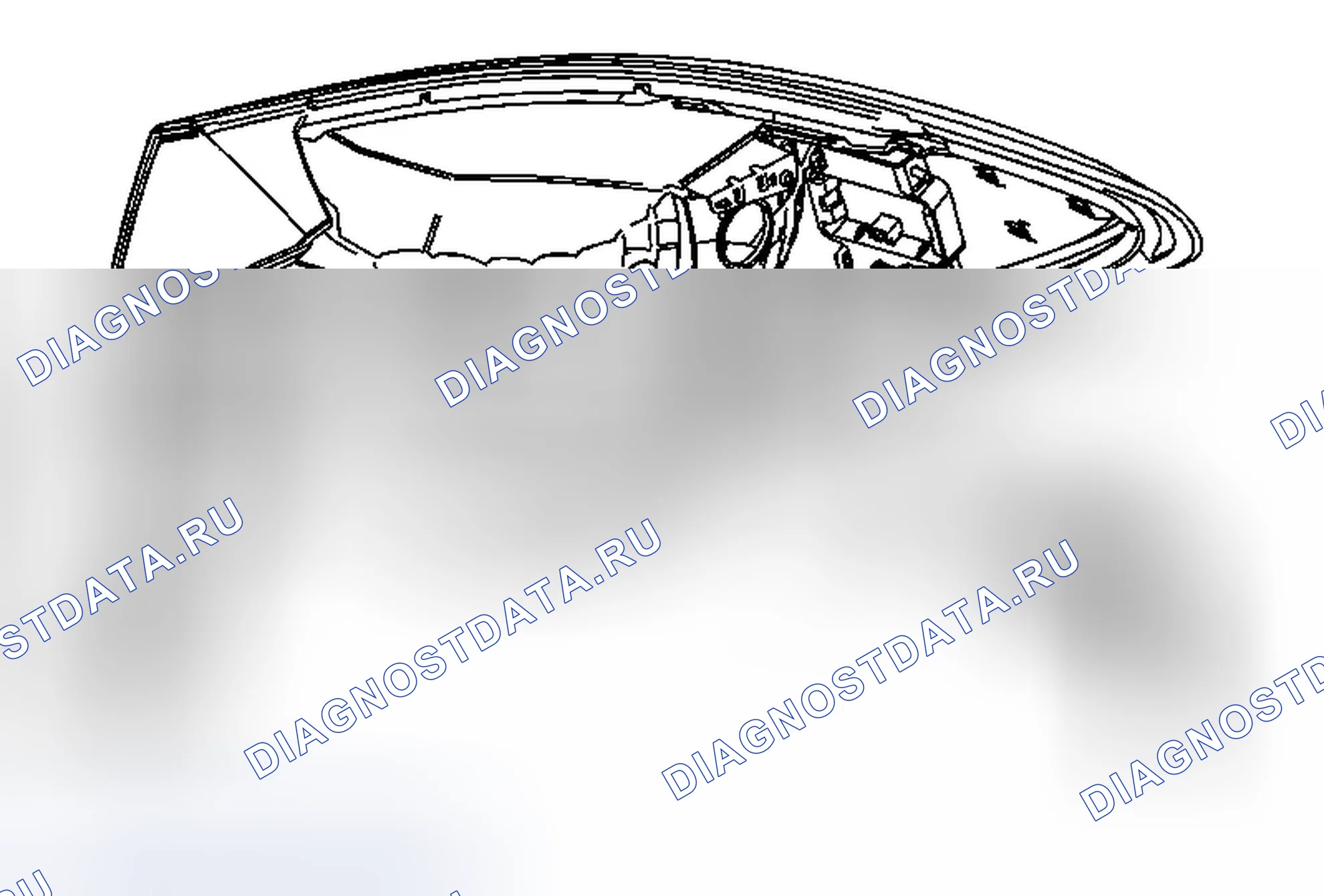 Рис. 33: Замена лампы заднего сигнала поворота (траверса). GMC Acadia I рестайлинг