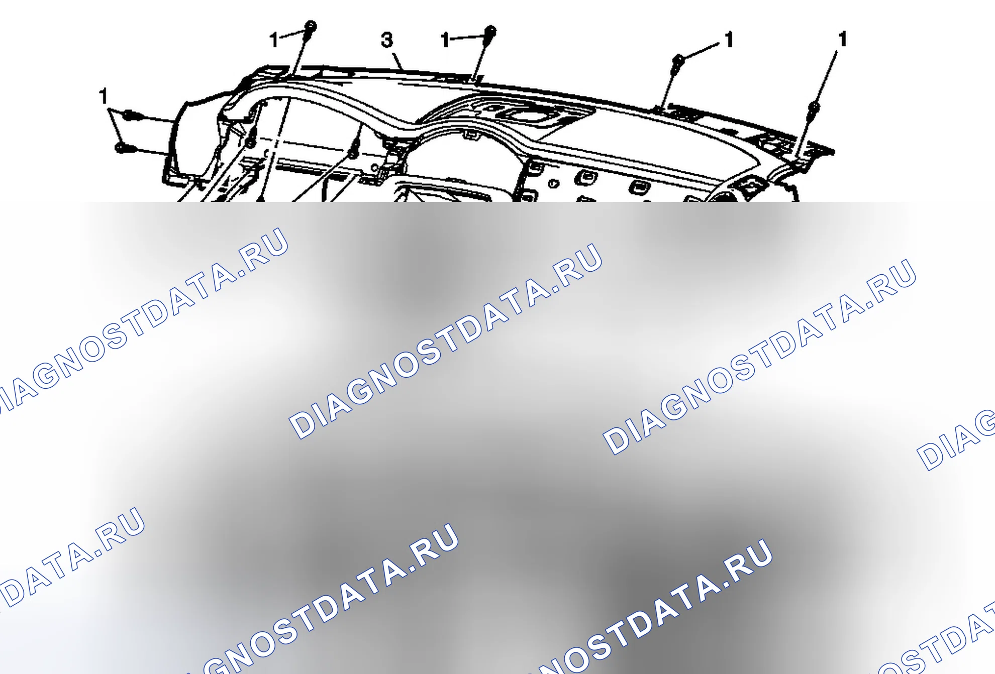 Рис. 171: Замена подстроечной прокладки приборной панели (анклав). Chevrolet Traverse I