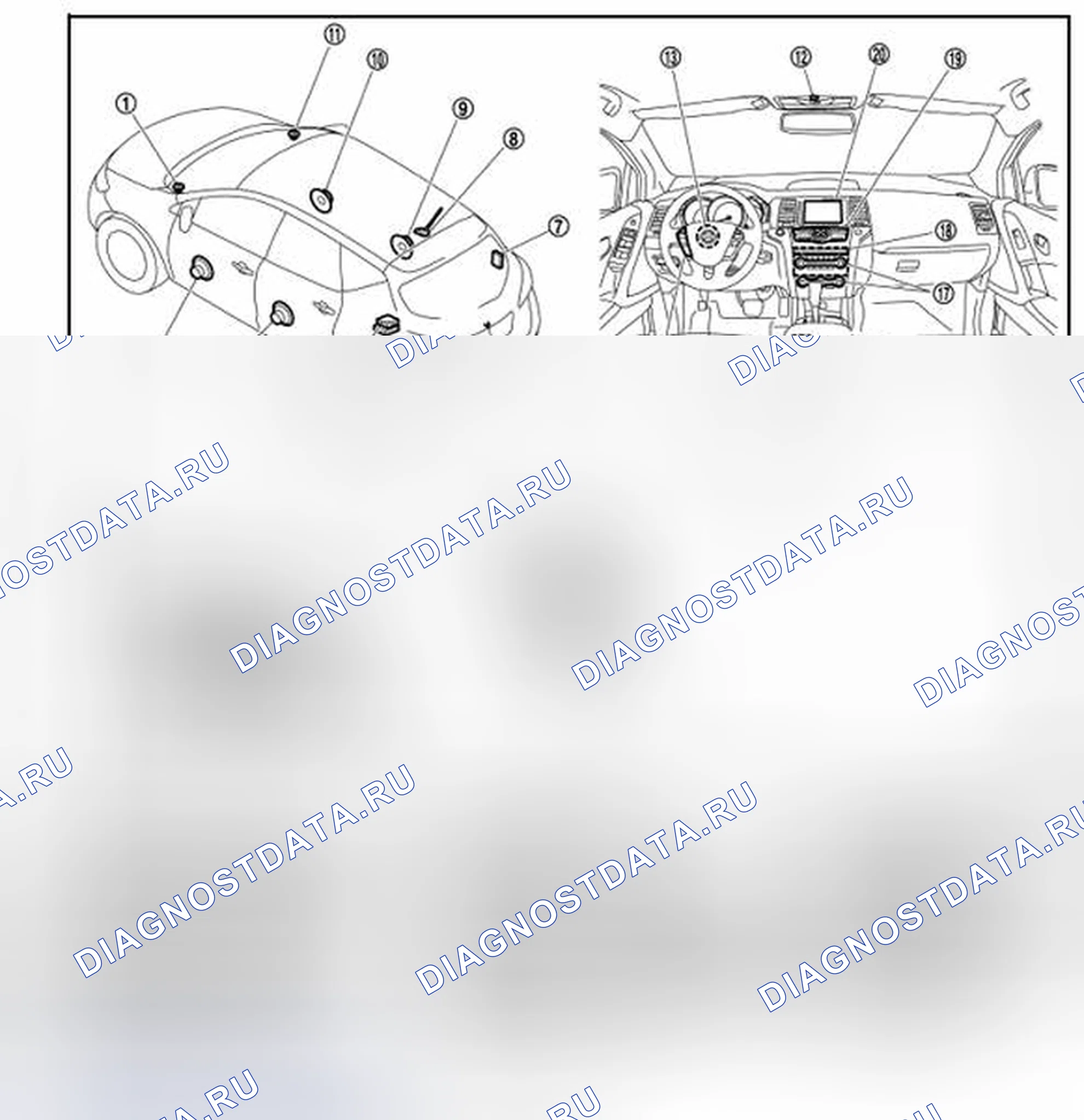 Рис. 41: Расположение компонентов. Nissan Murano Z51 рестайлинг 2