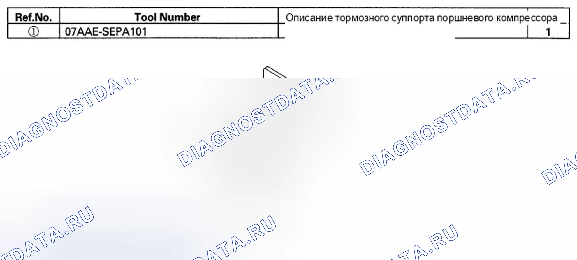 Рис. 1: Специальные инструменты. Honda Pilot II